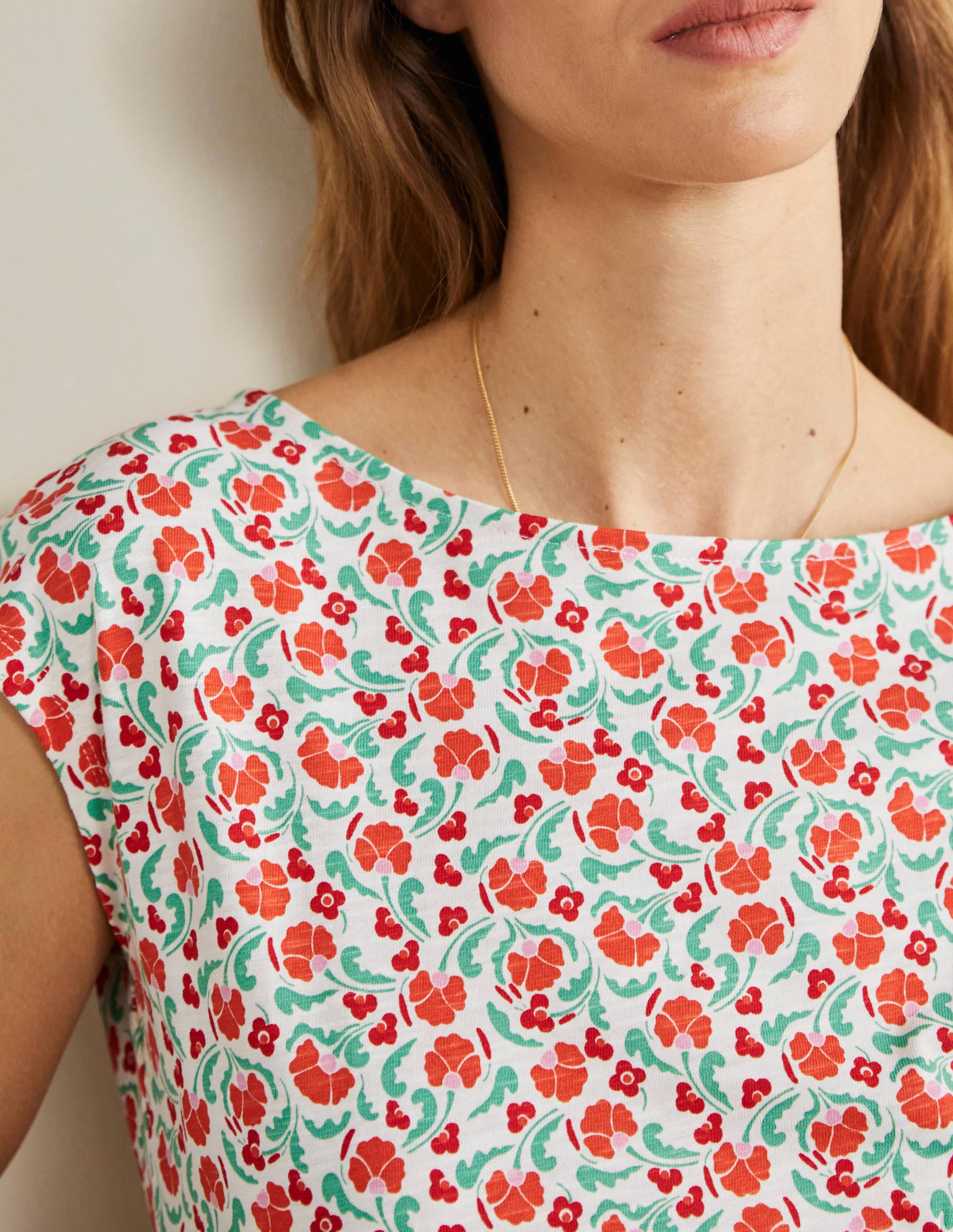 Florrie Jersey Dress-Bright Papaya Delicate Bud - Image 5