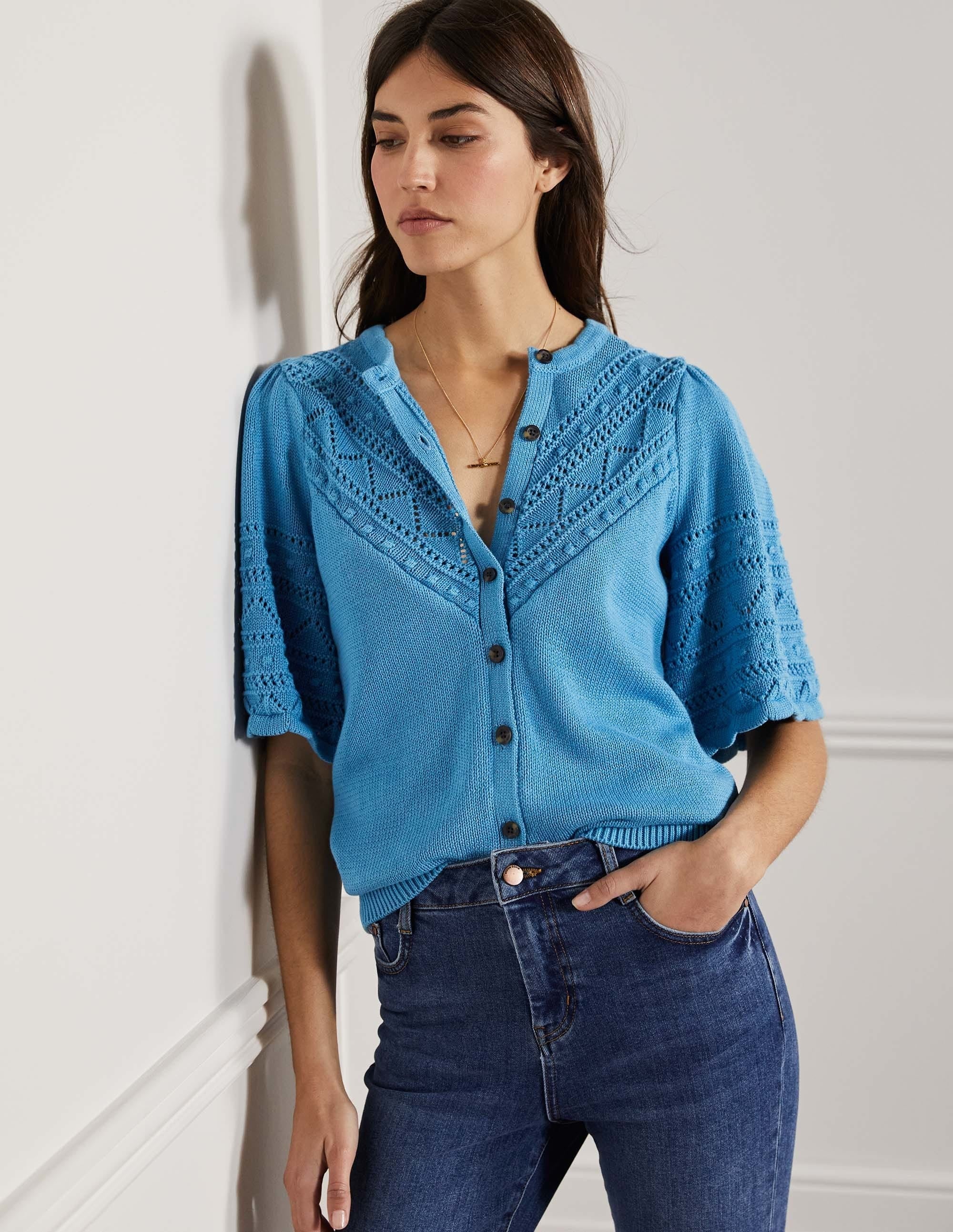 Wide Sleeve Crochet Cardigan-Mountain Spring - Image 1