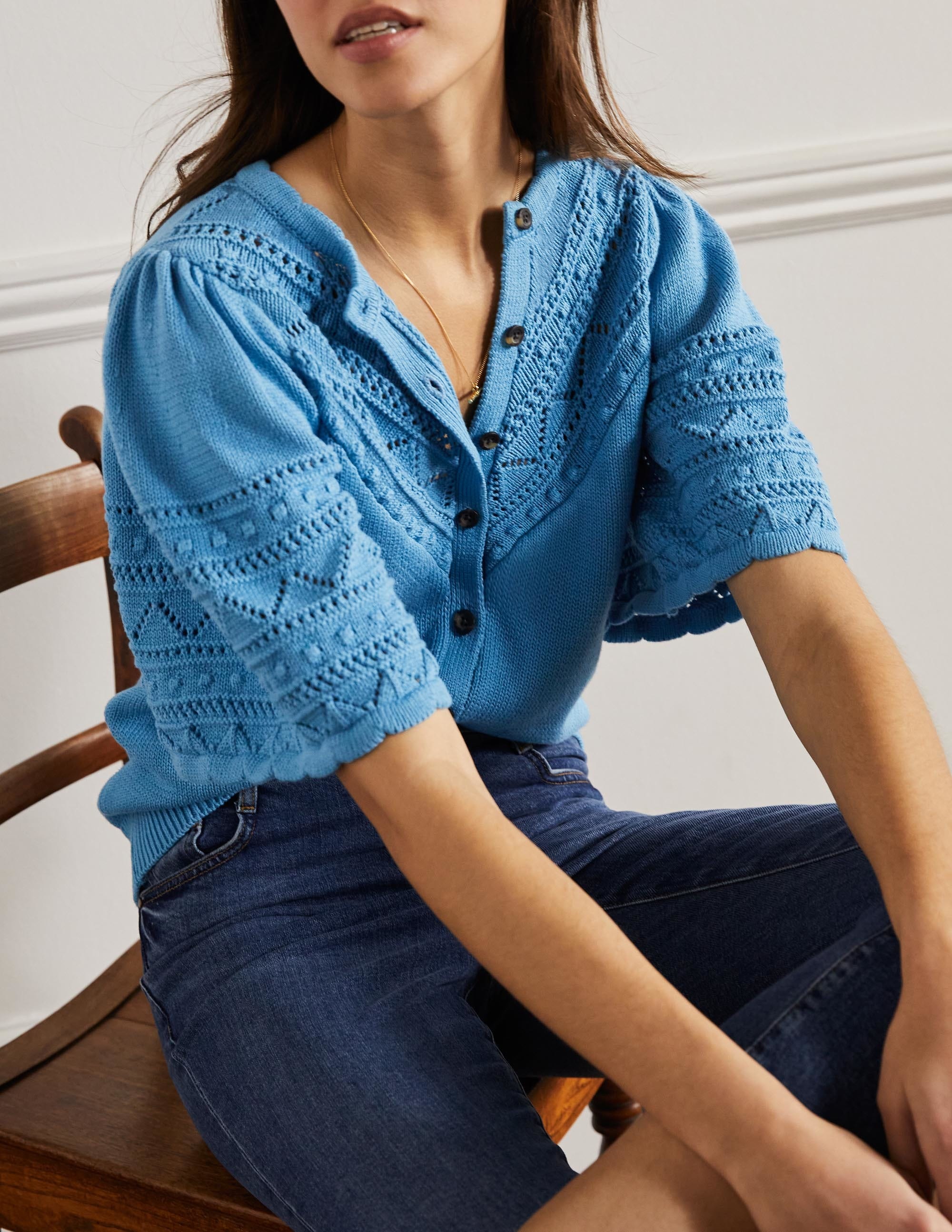 Wide Sleeve Crochet Cardigan-Mountain Spring - Image 5
