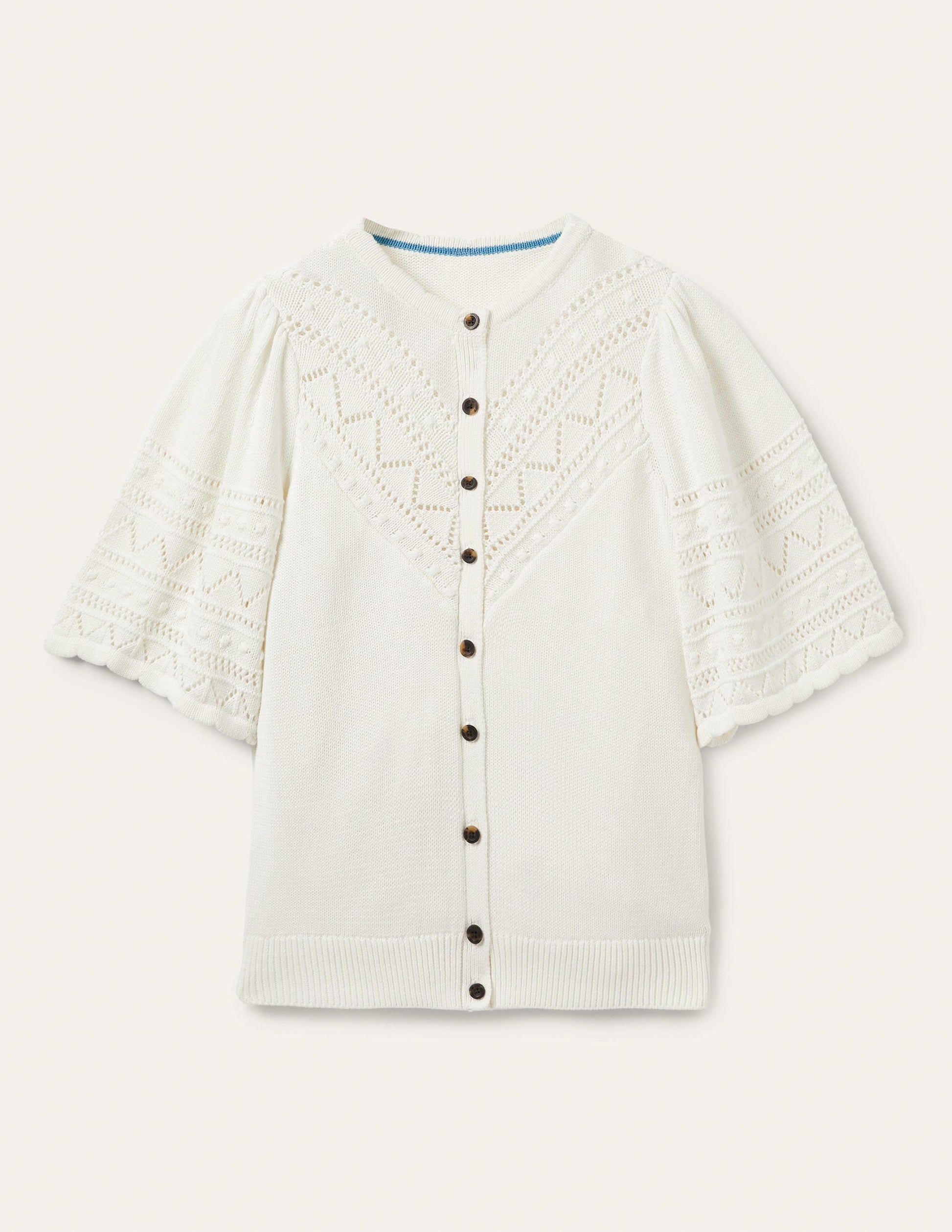 Wide Sleeve Crochet Cardigan-Ivory-7