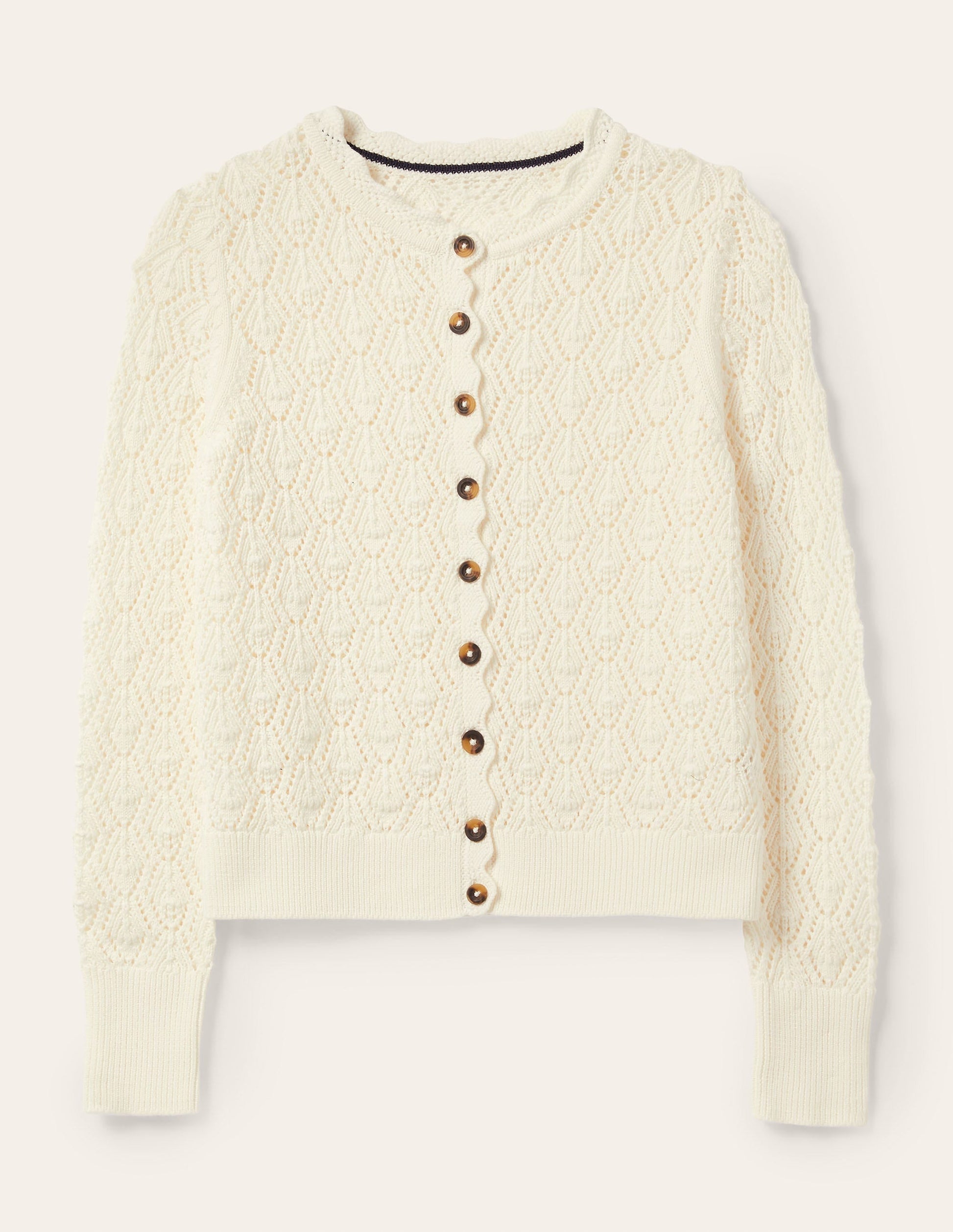 Scallop Crochet Cardigan-Ivory-7