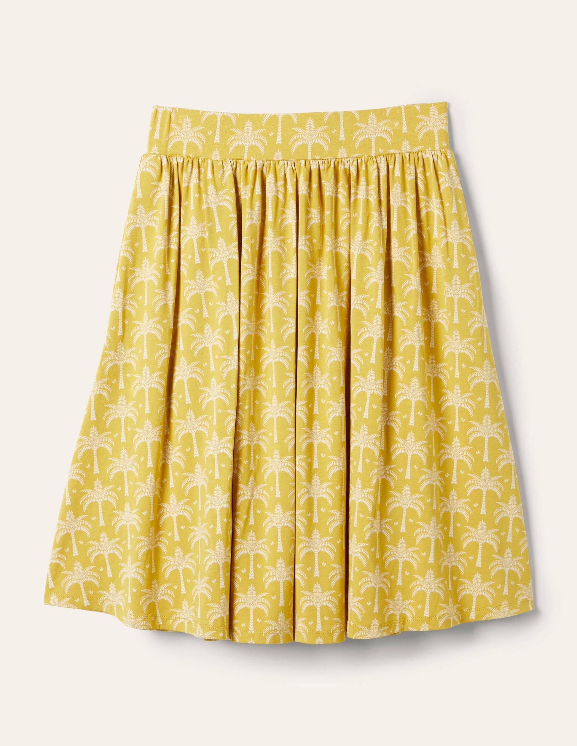 Pull On Jersey Mini Skirt-Butter, Paradise Palm-5