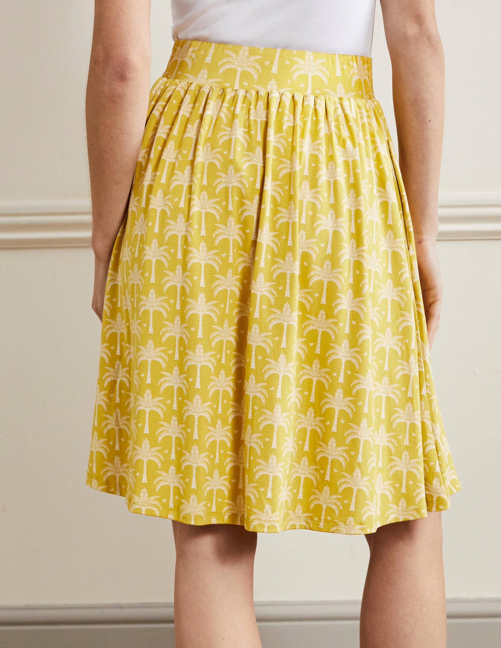 Pull On Jersey Mini Skirt-Butter, Paradise Palm - Image 3