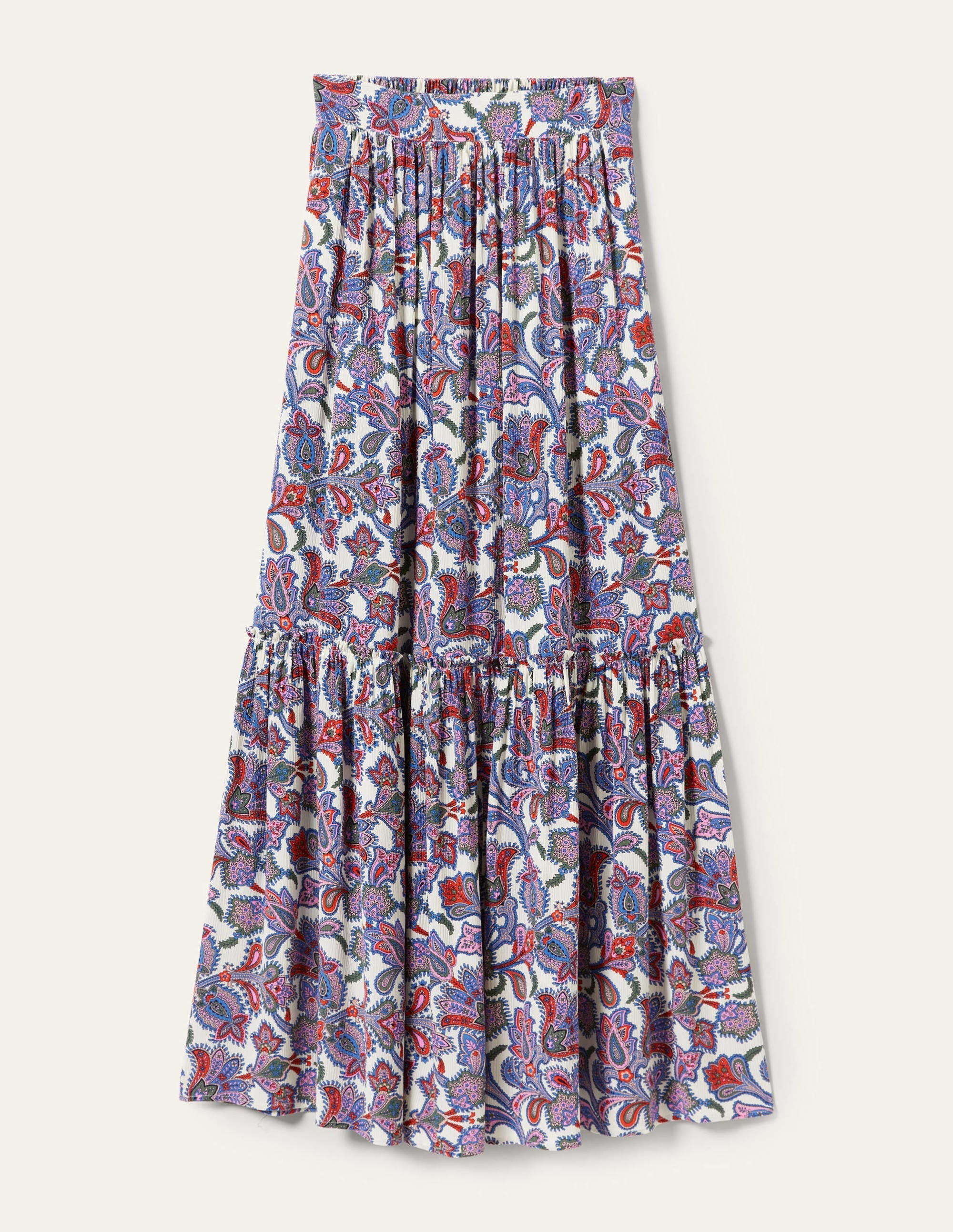 Grace Crinkle Maxi Skirt-Ivory, Paisley Bud - Image 6