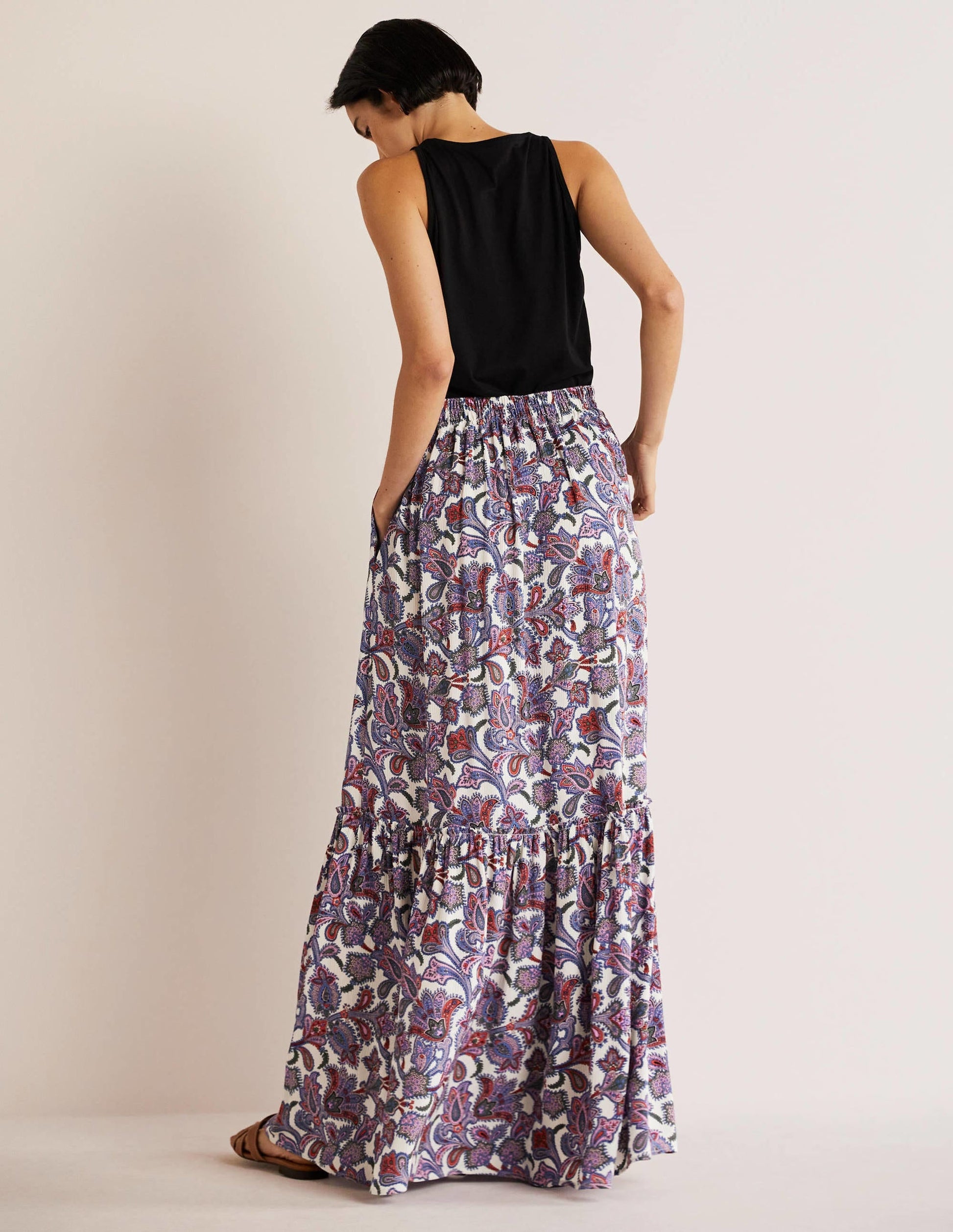 Grace Crinkle Maxi Skirt-Ivory, Paisley Bud-3