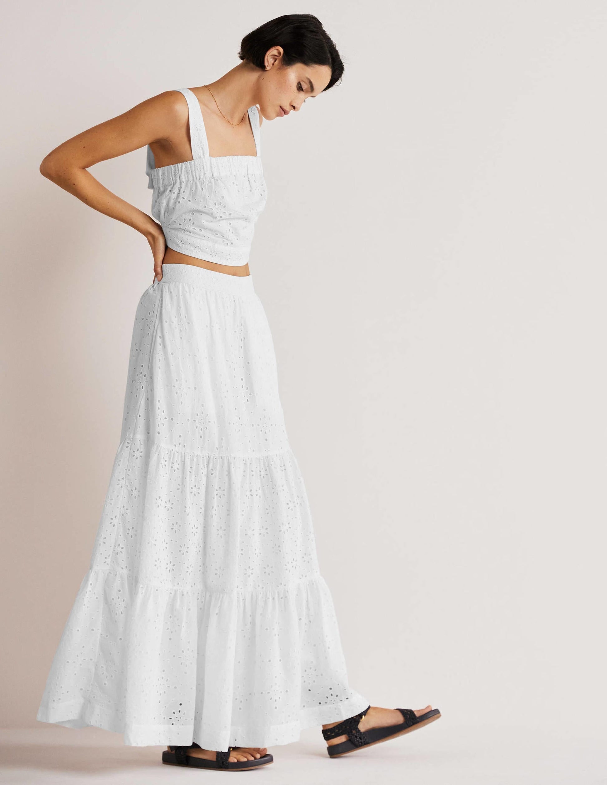 Hazel Broderie Maxi Skirt-White, Broderie-5