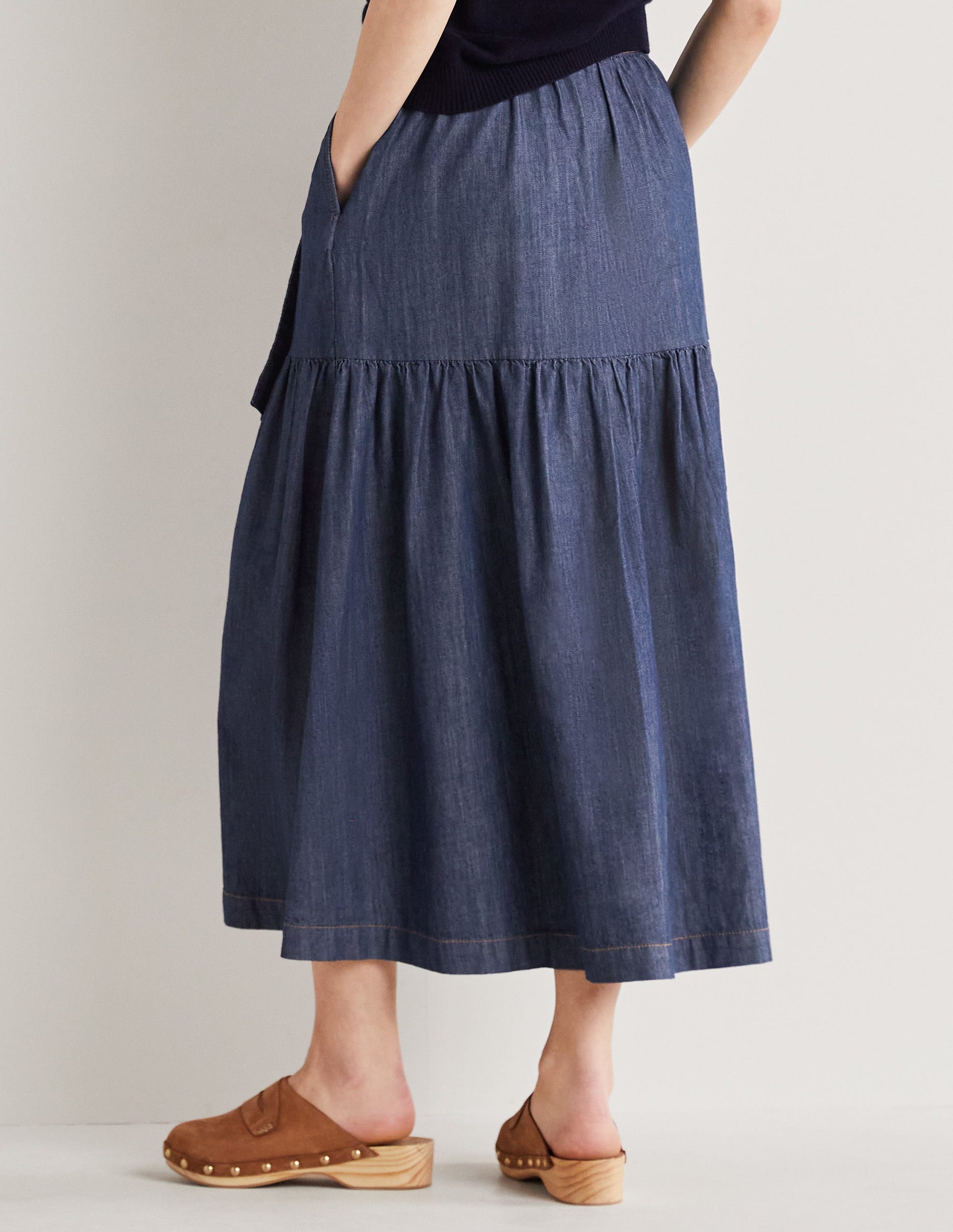 Tiered Belted Midi Skirt-Mid Vintage Denim-5