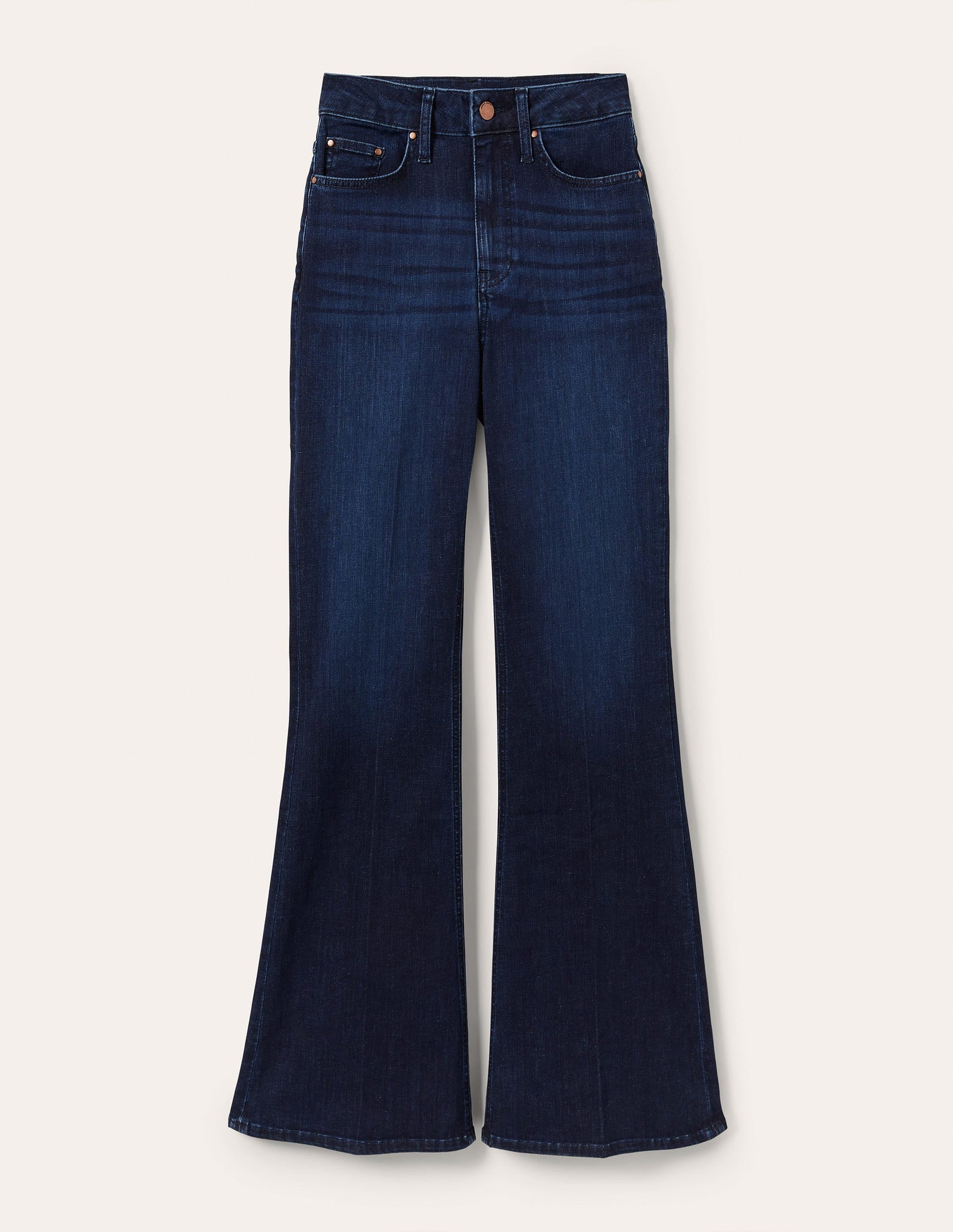High Rise Fitted Flare Jeans-Dark Vintage-7
