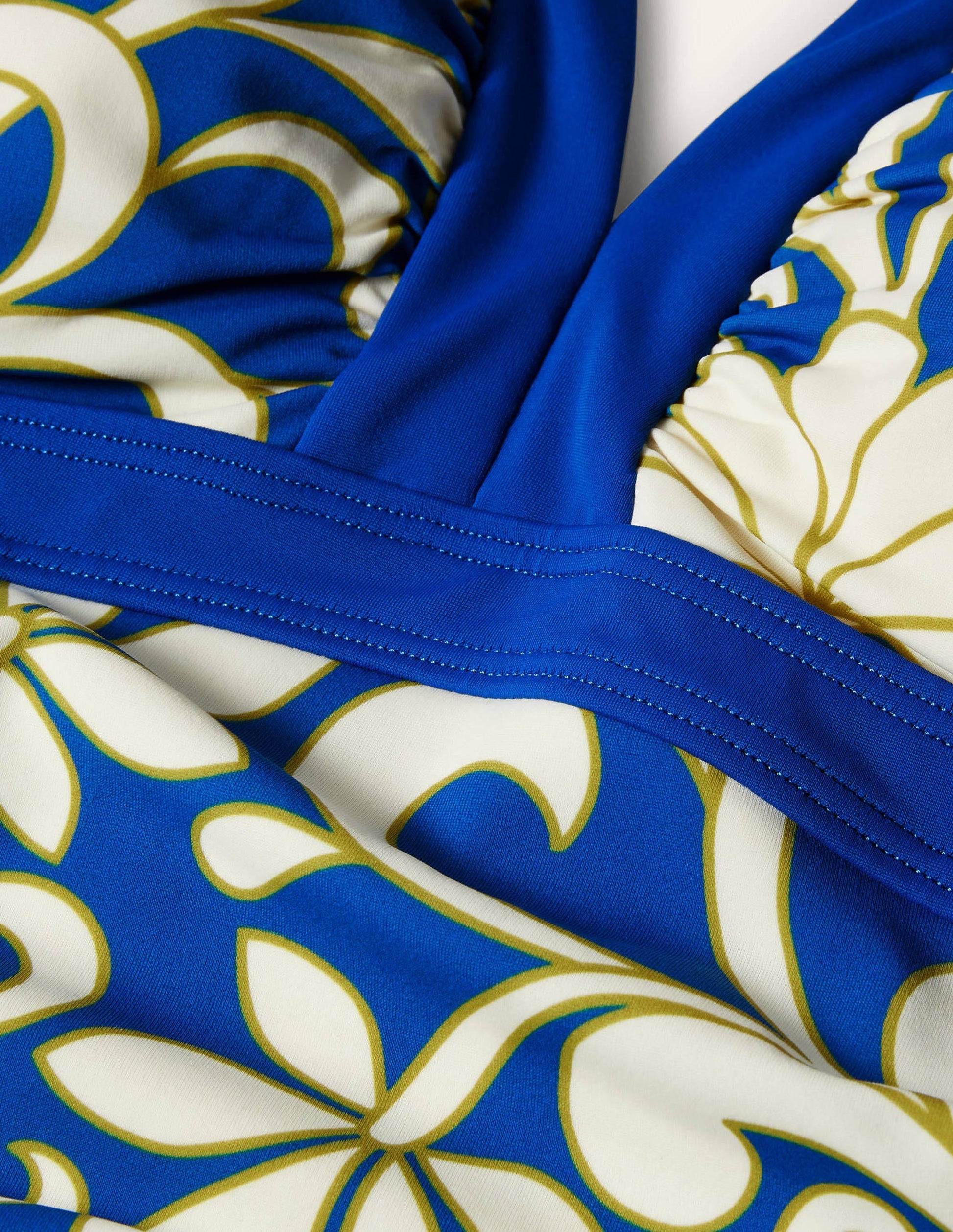 Corsica V-neck Tankini Top-Atlantic Ocean, Abstract Petal-5