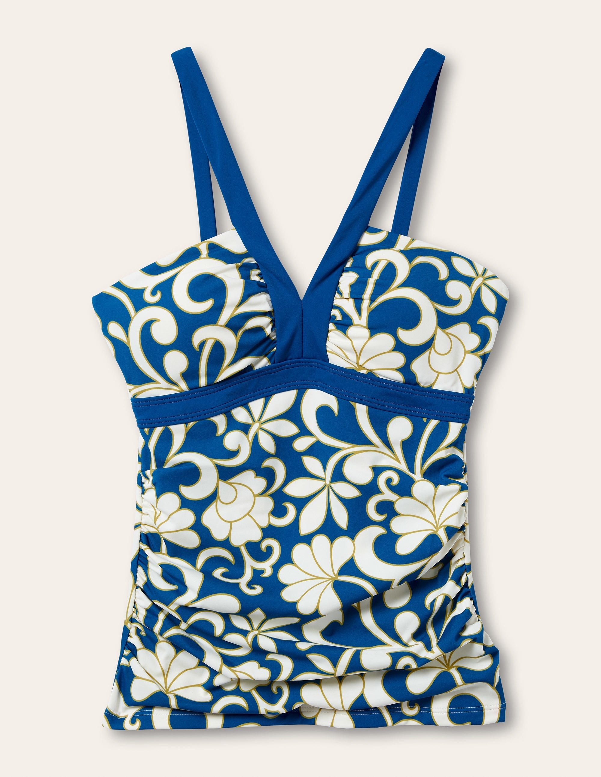 Corsica V-neck Tankini Top-Atlantic Ocean, Abstract Petal - Image 6