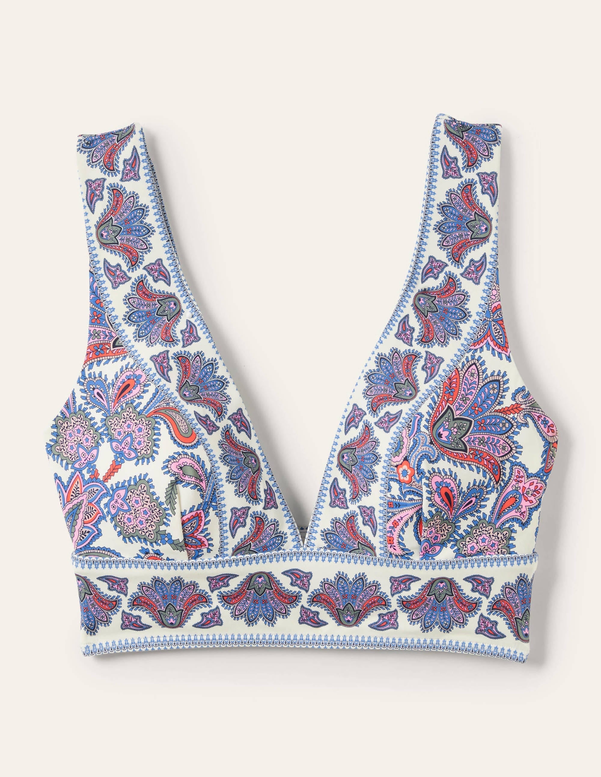 Porto Bikini Top-Ivory, Paisley Bud - Image 5