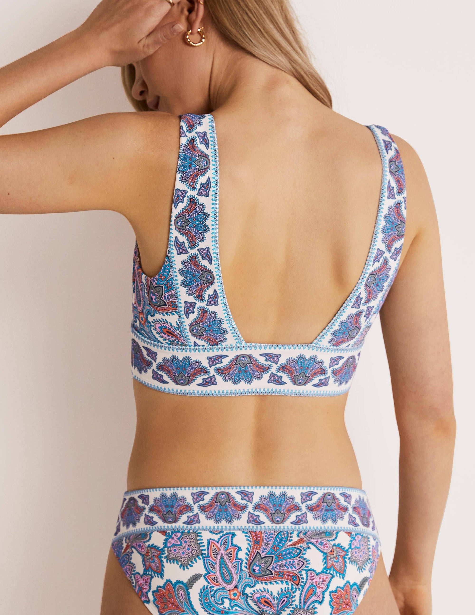Porto Bikini Top-Ivory, Paisley Bud - Image 3