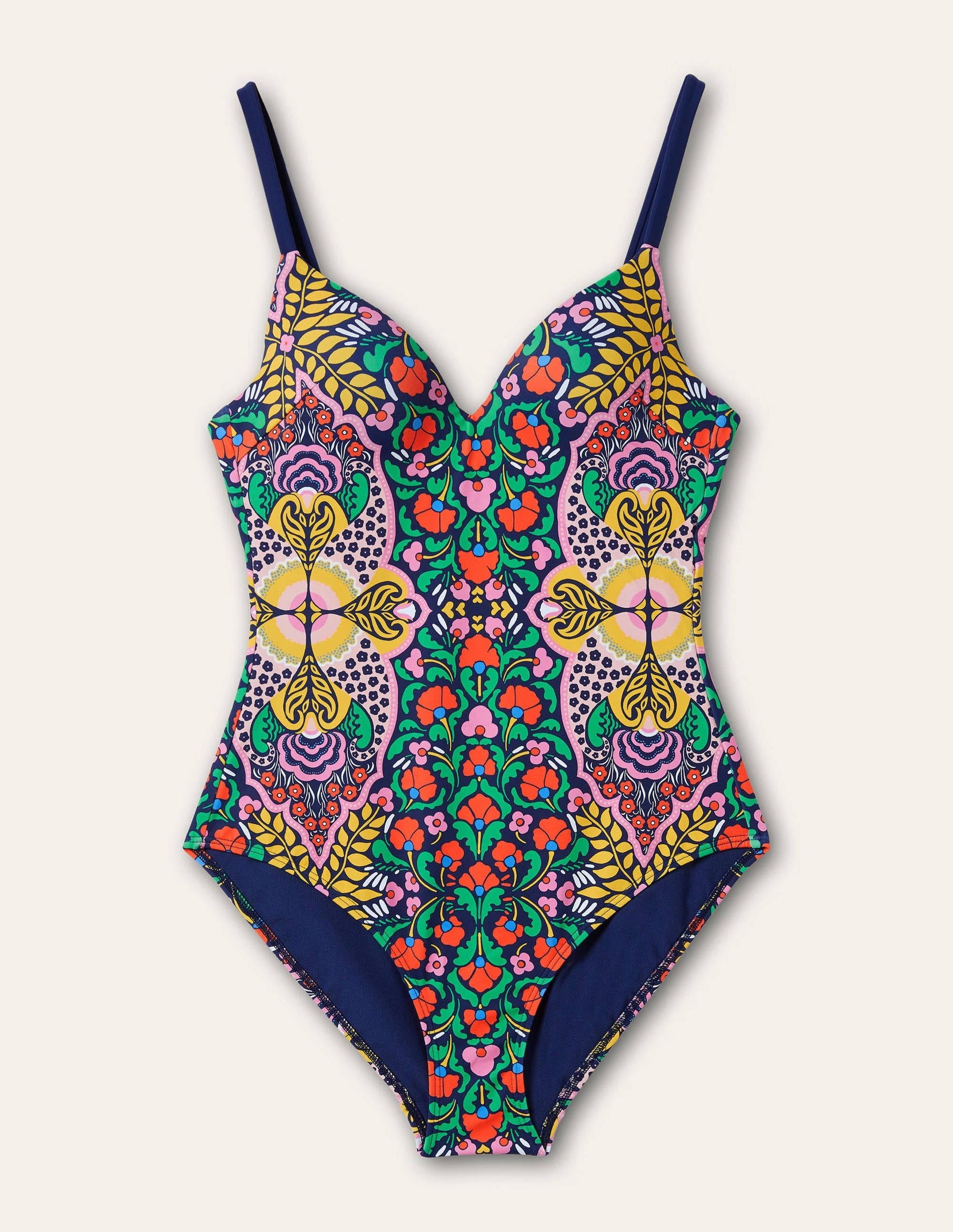 Sweetheart Cup Size Swimsuit-French Navy, Passion Bloom-7