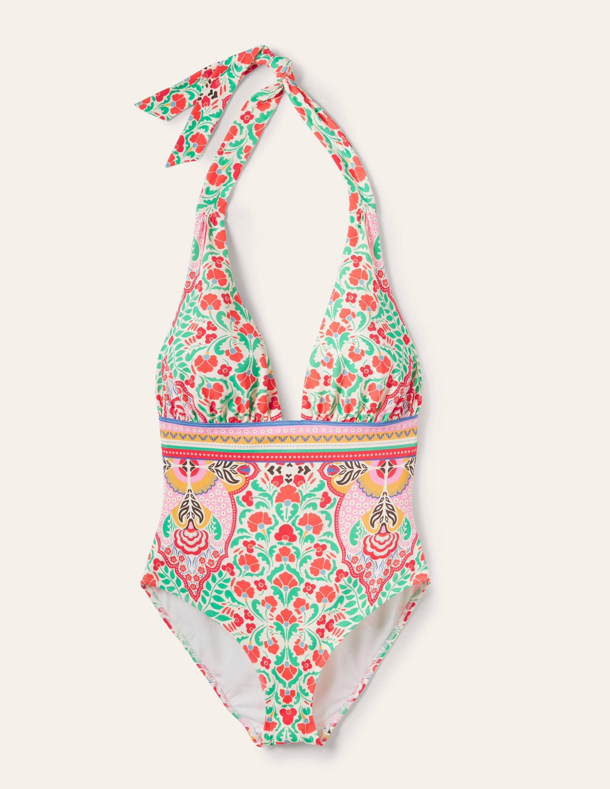 Merano Deep V-neck Swimsuit-Multi, Passion Bloom - Image 6