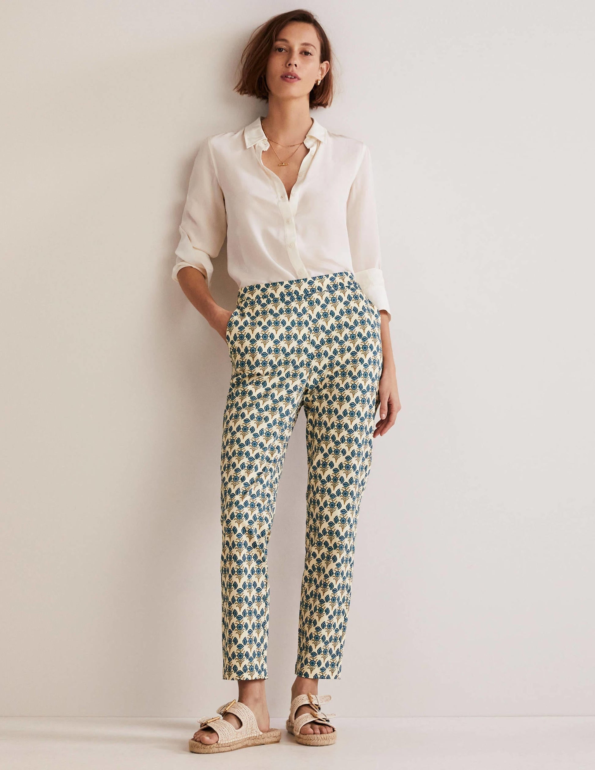 Pull On Trousers-Chesapeake Bay, Poppy Geo-1