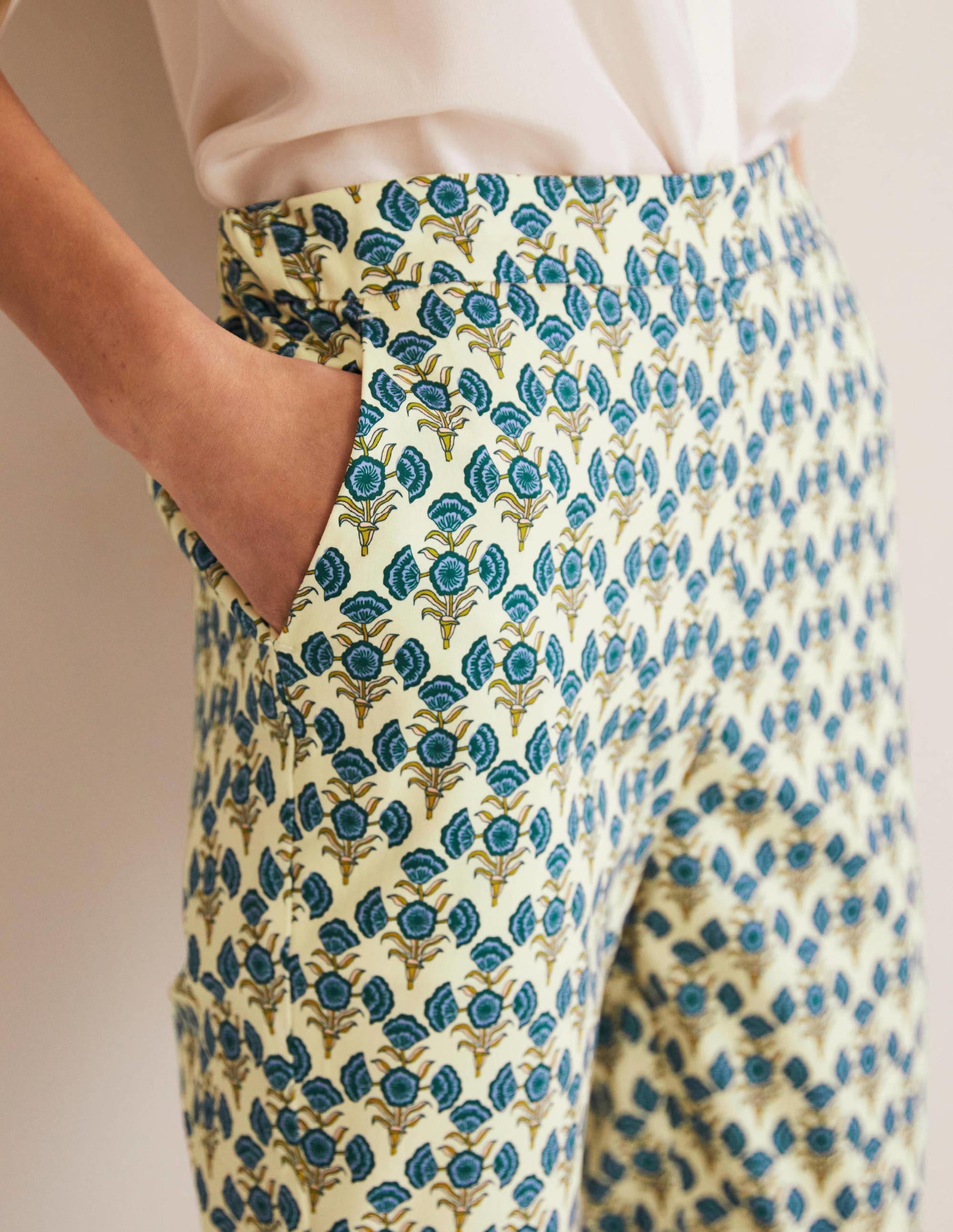 Pull On Trousers-Chesapeake Bay, Poppy Geo-2