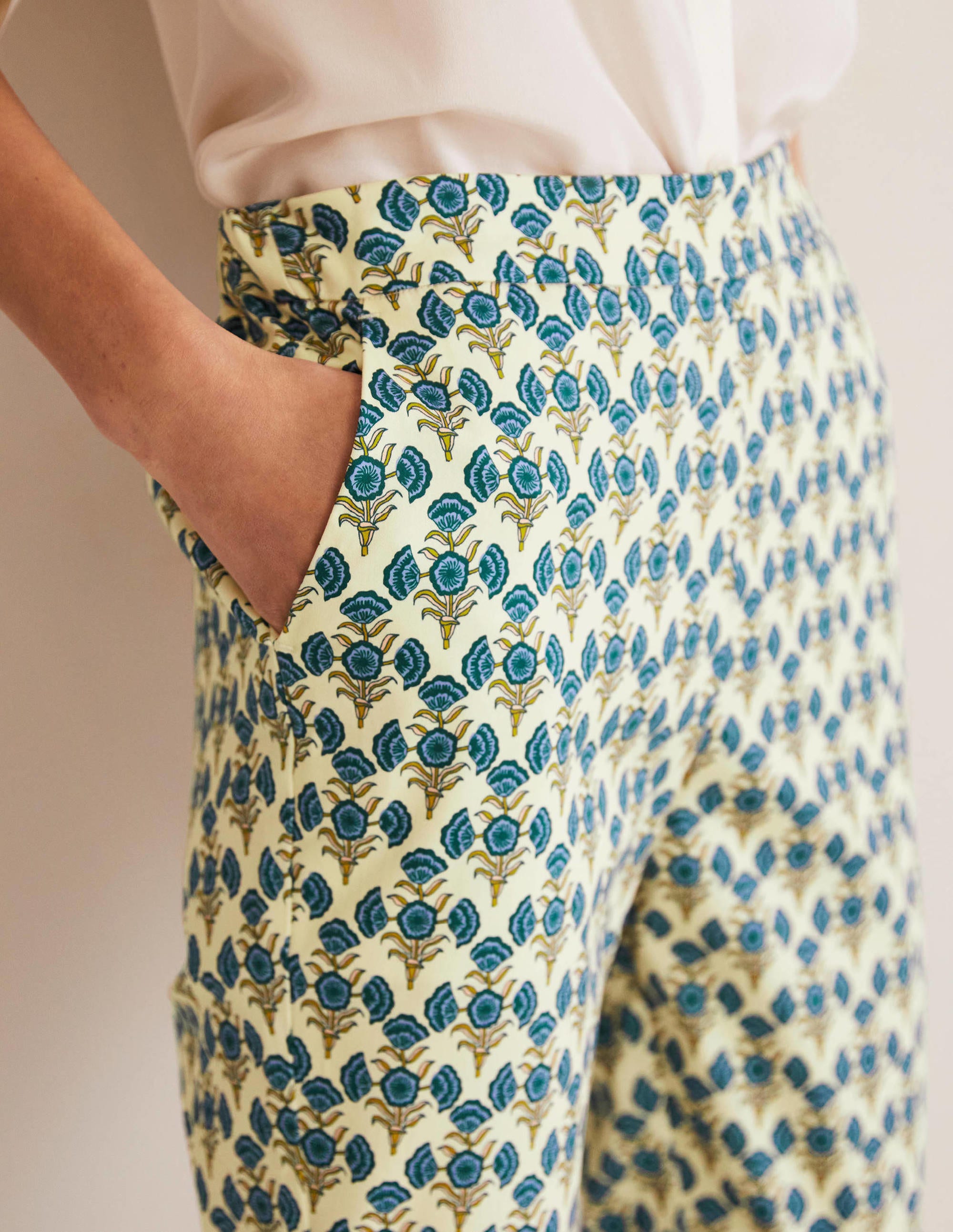Pull On Trousers-Chesapeake Bay, Poppy Geo - Image 2
