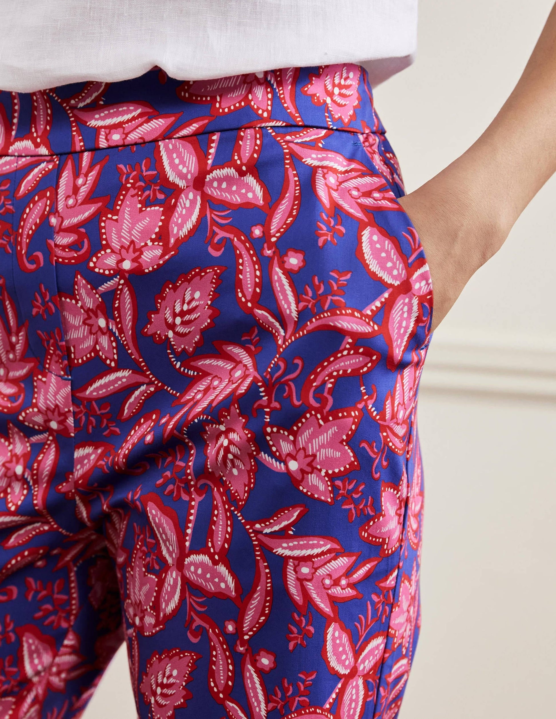 Pull On Trousers-Strawberry Daiquiri, Flora-2