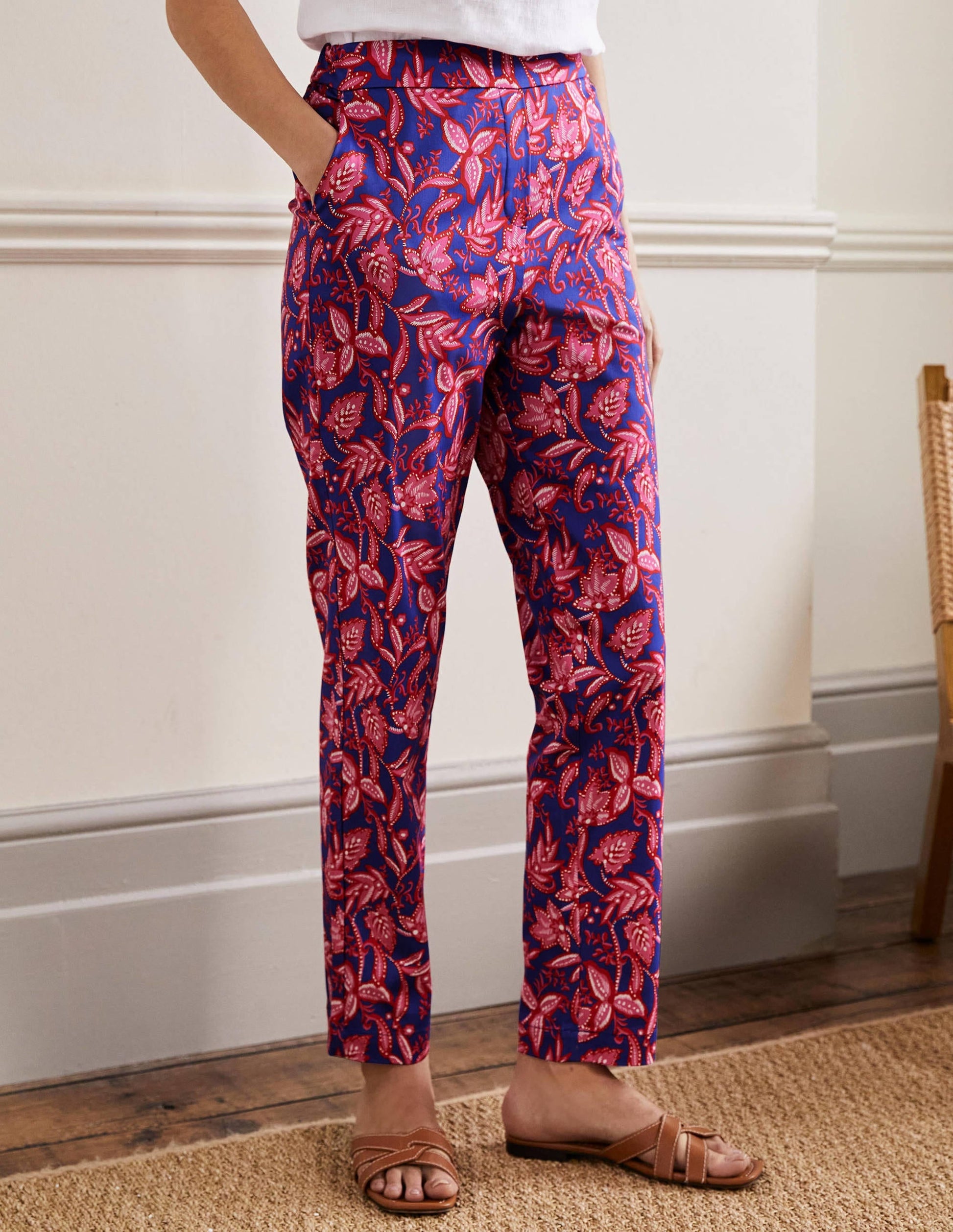 Pull On Trousers-Strawberry Daiquiri, Flora-4