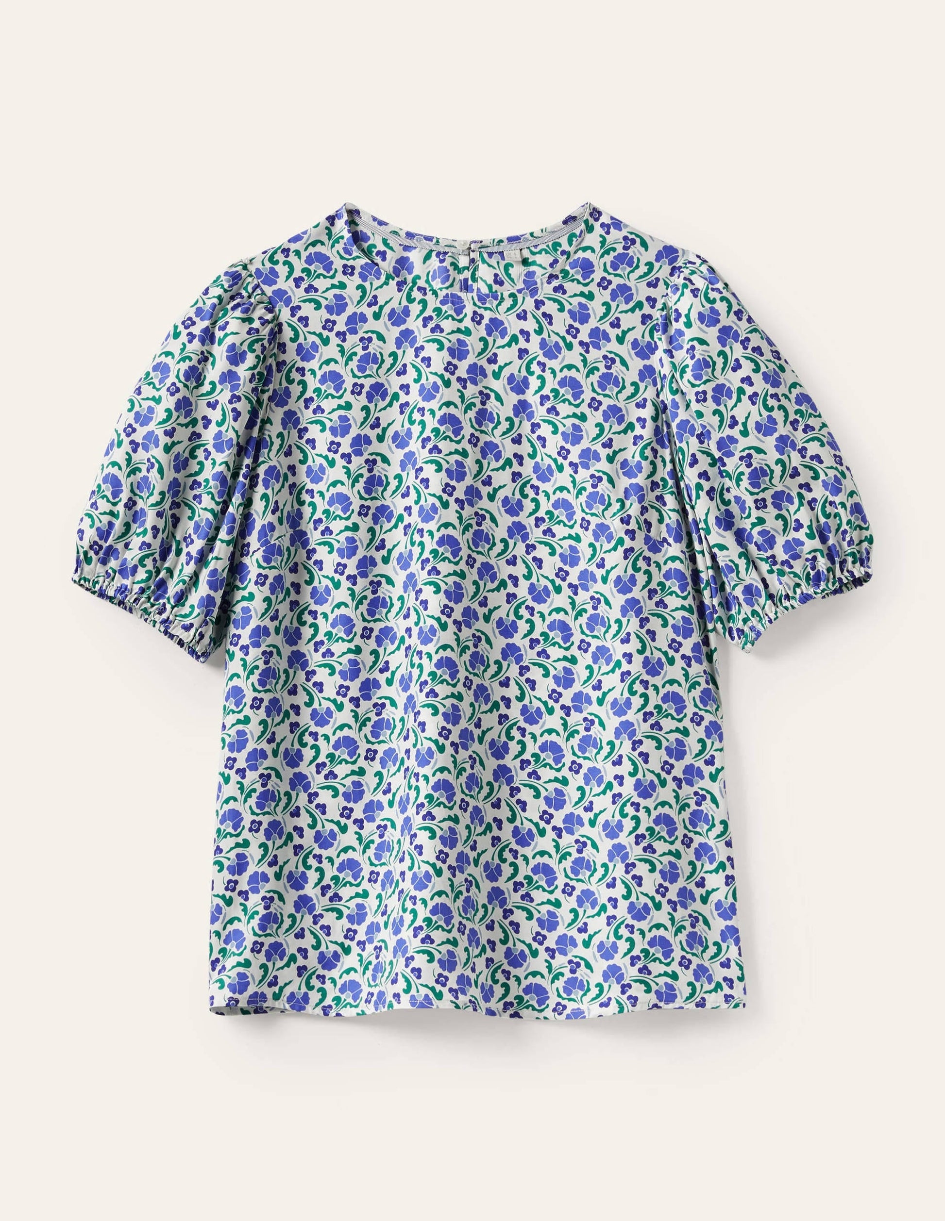 Adriana Puff Sleeve Top-Bluebell, Delicate Bud-5