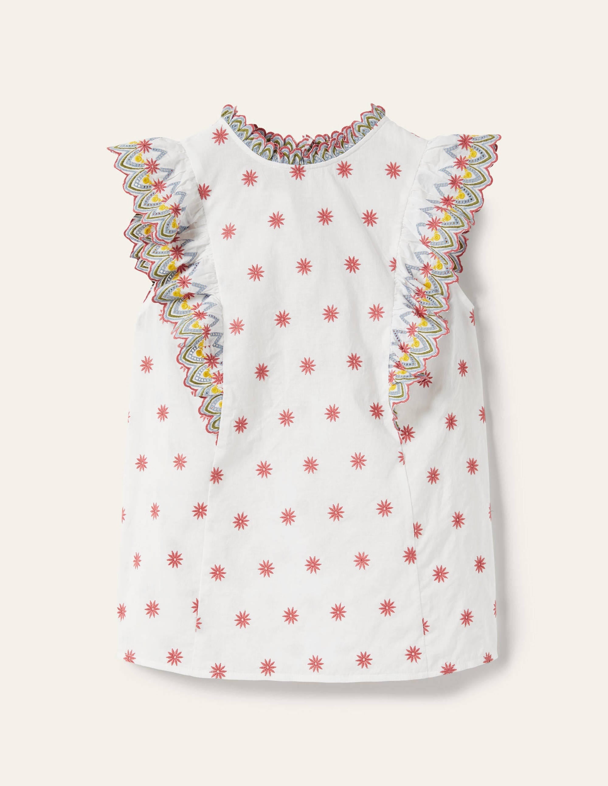 Nina Sleeveless Broderie Top-White - Image 5