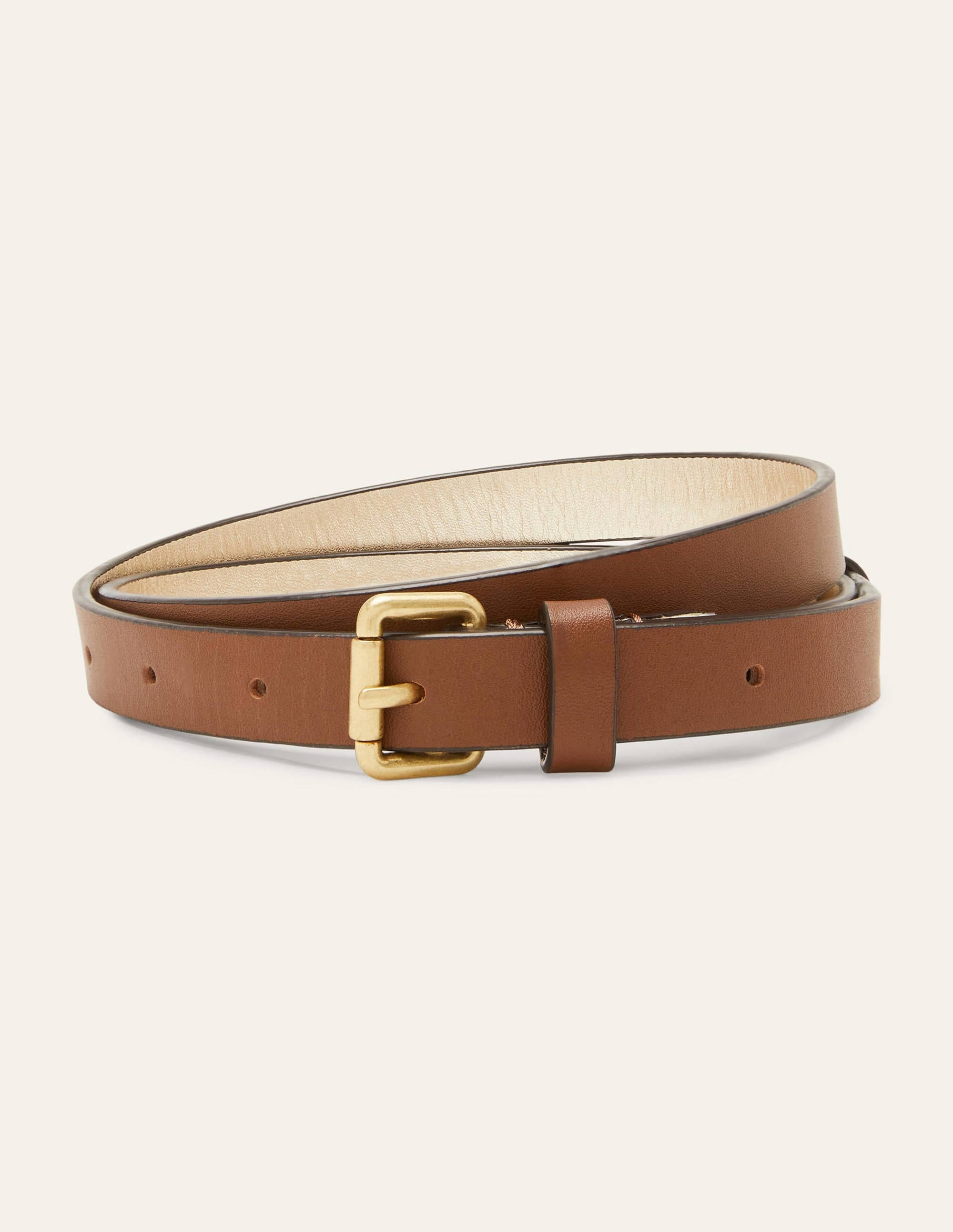 Skinny Buckle Belt-Tan - Image 1