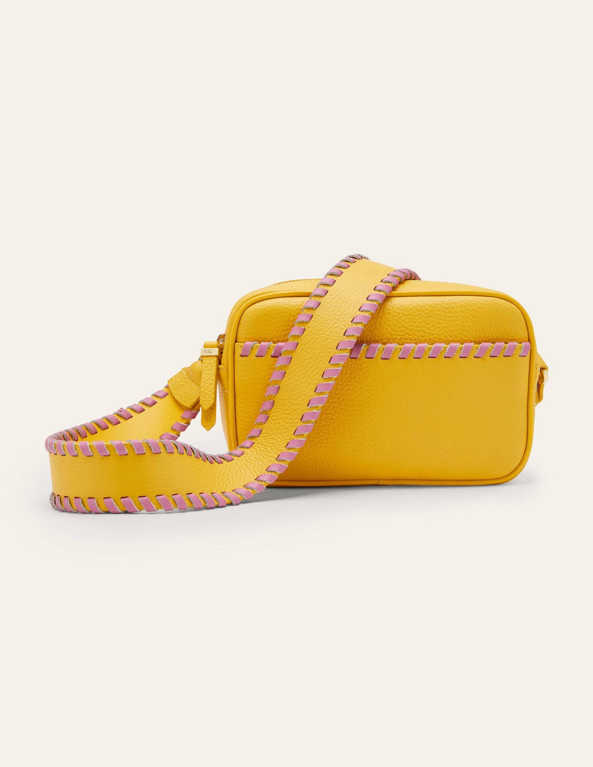 Stitch Detail Crossbody Bag-Daffodil/Posy Pink-1