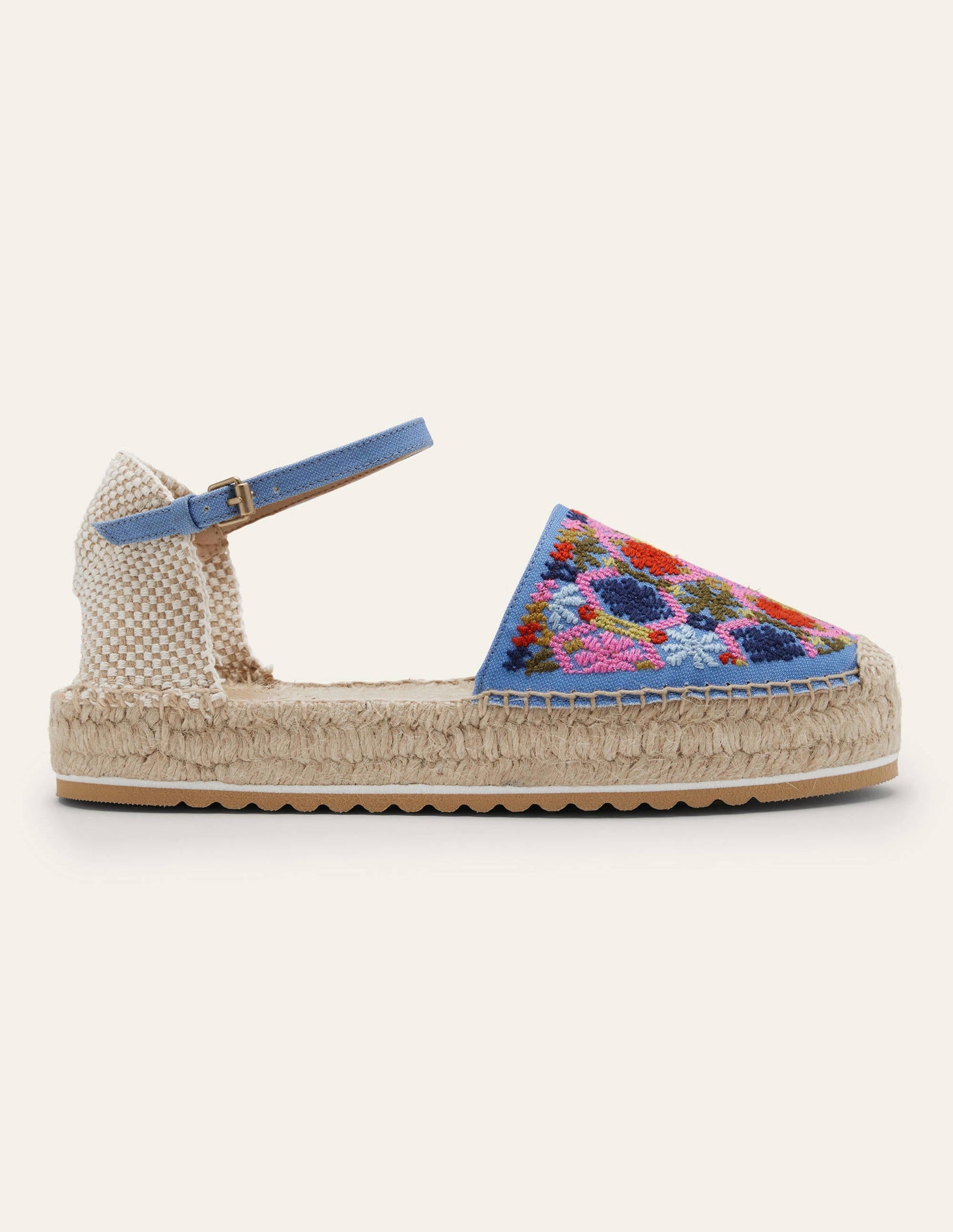 Flatform Espadrilles-Chambray Embroidery-2