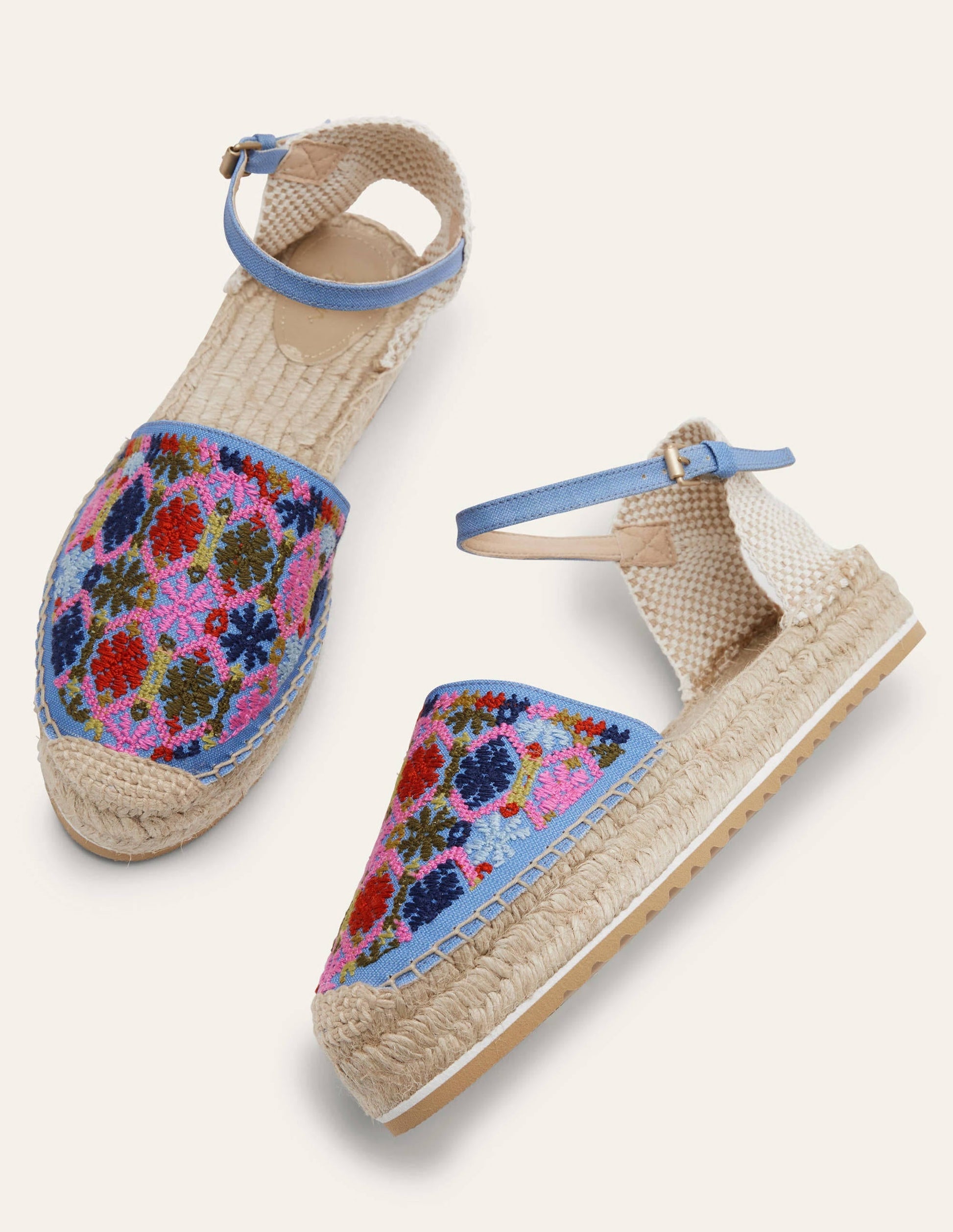 Flatform Espadrilles-Chambray Embroidery-3