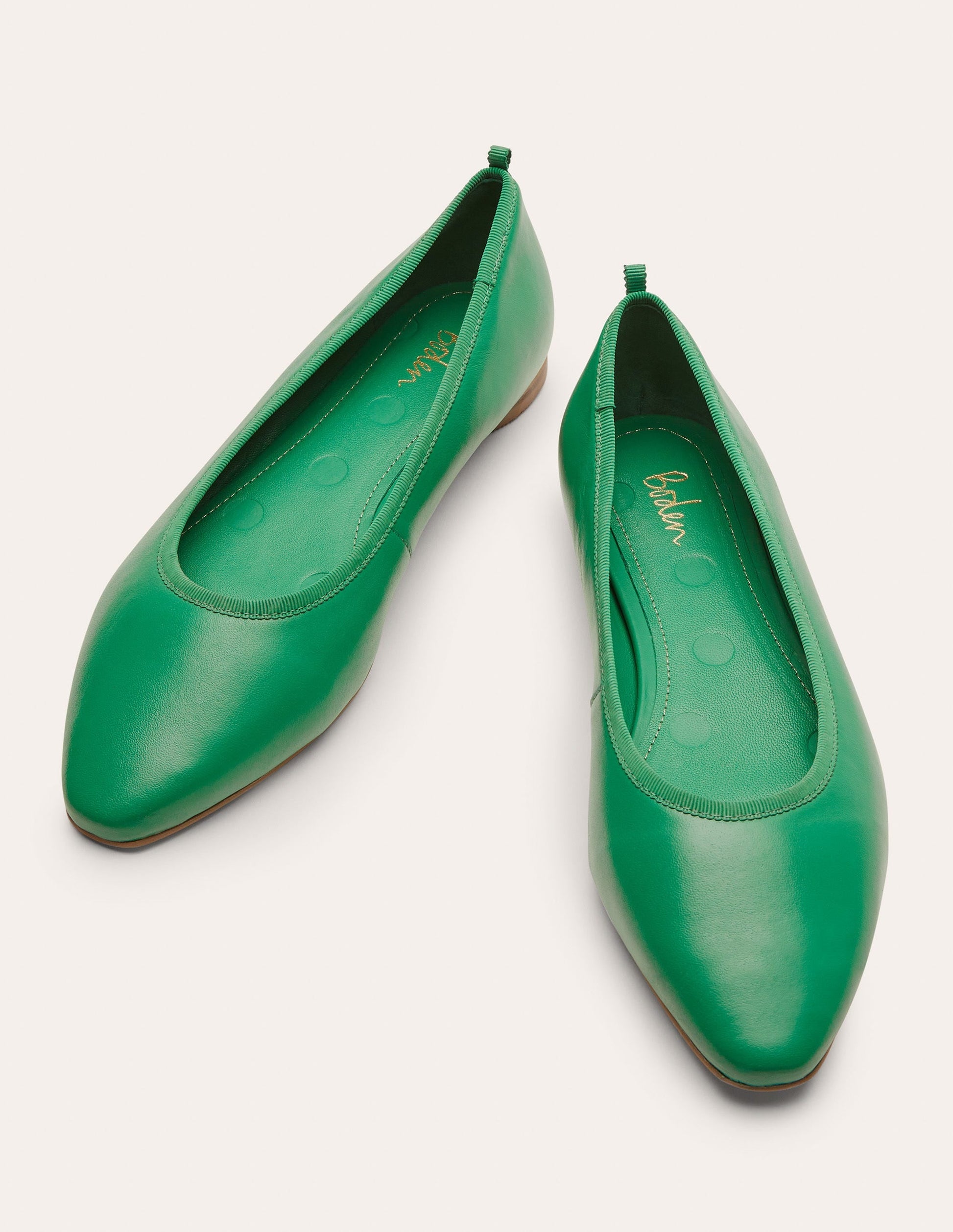 Almond Toe Ballerinas-Irish Green-1