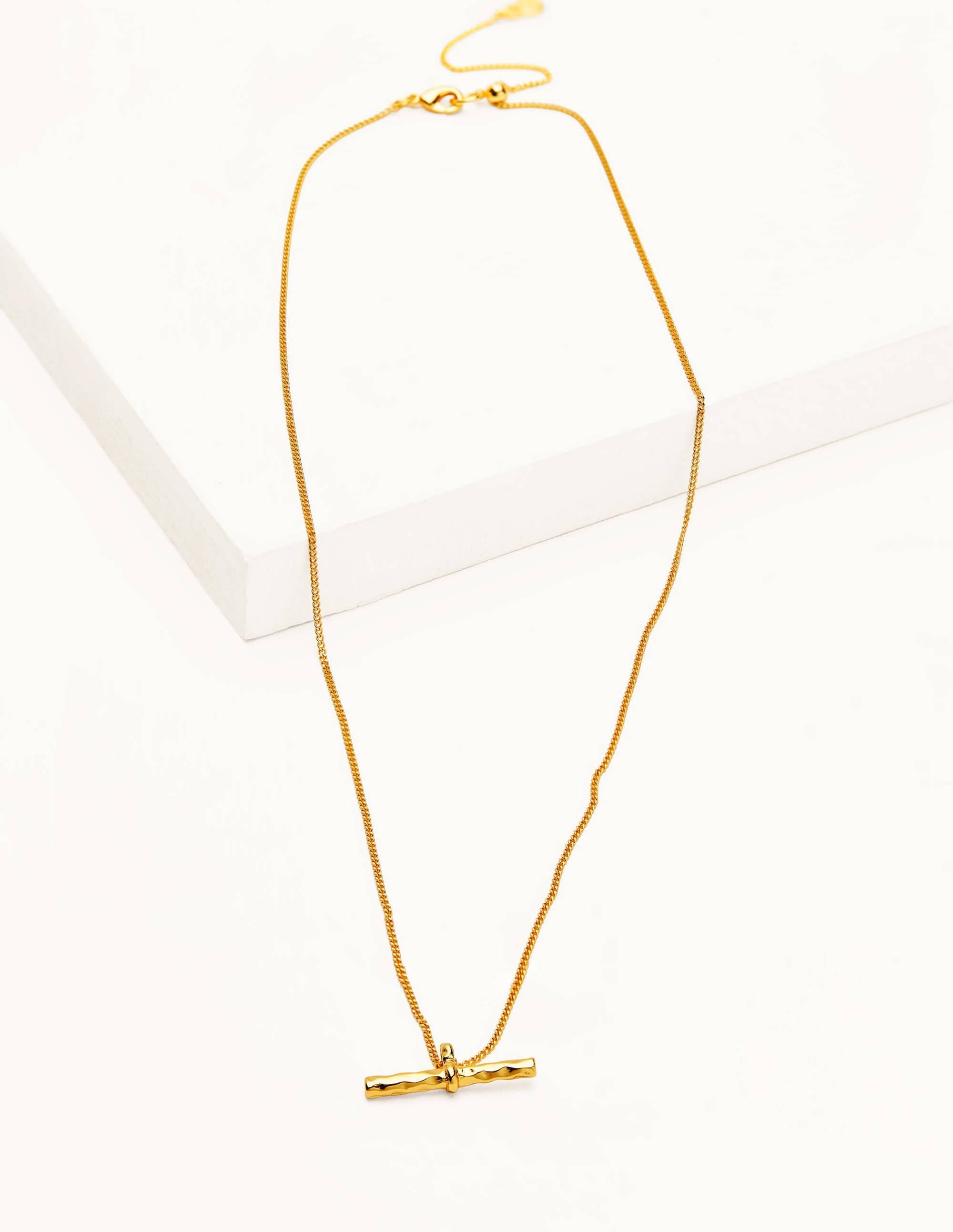 T-Bar Necklace-Gold Metallic - Image 1