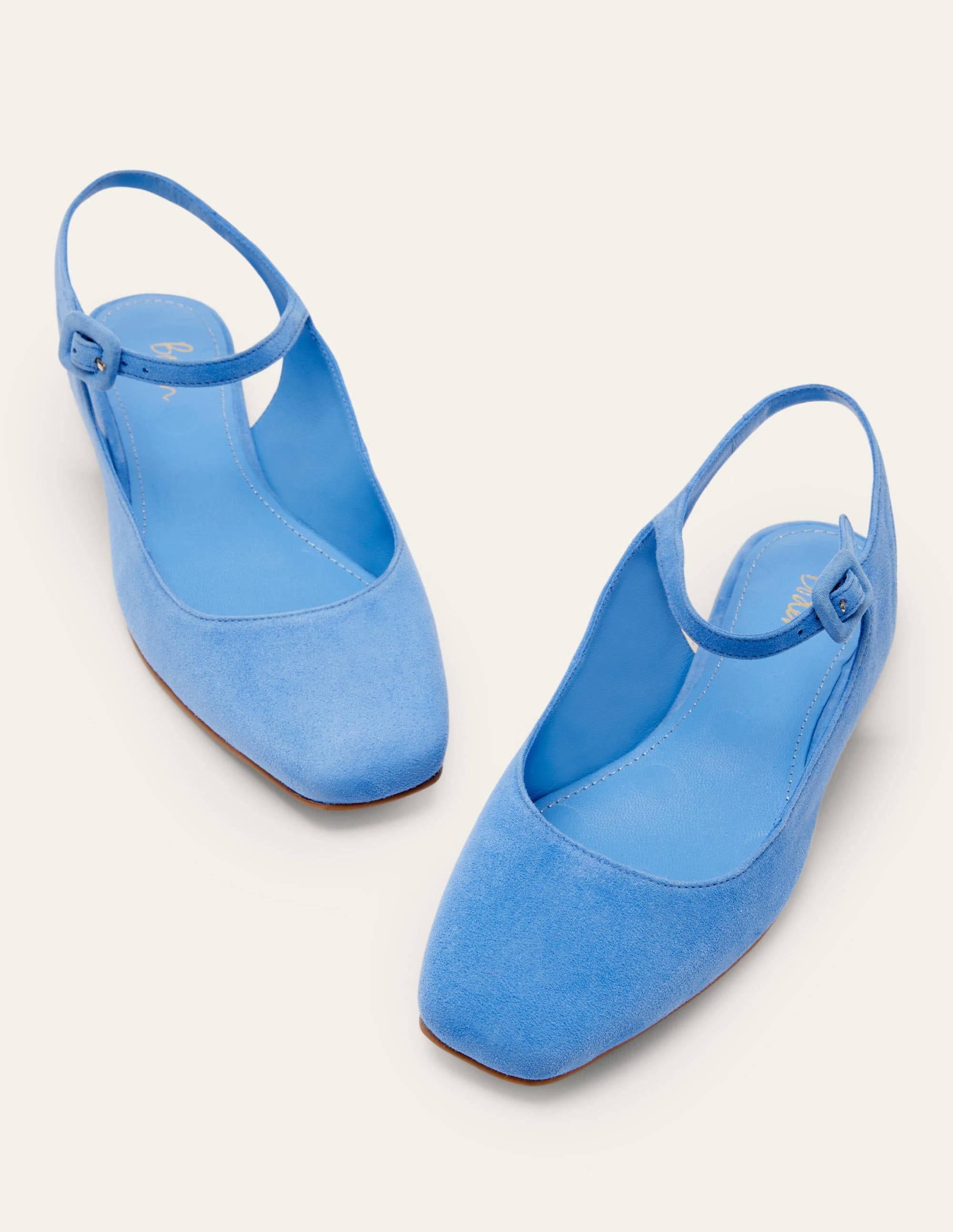 Square Toe Flat Slingbacks-Grape Hyacinth Suede - Image 3
