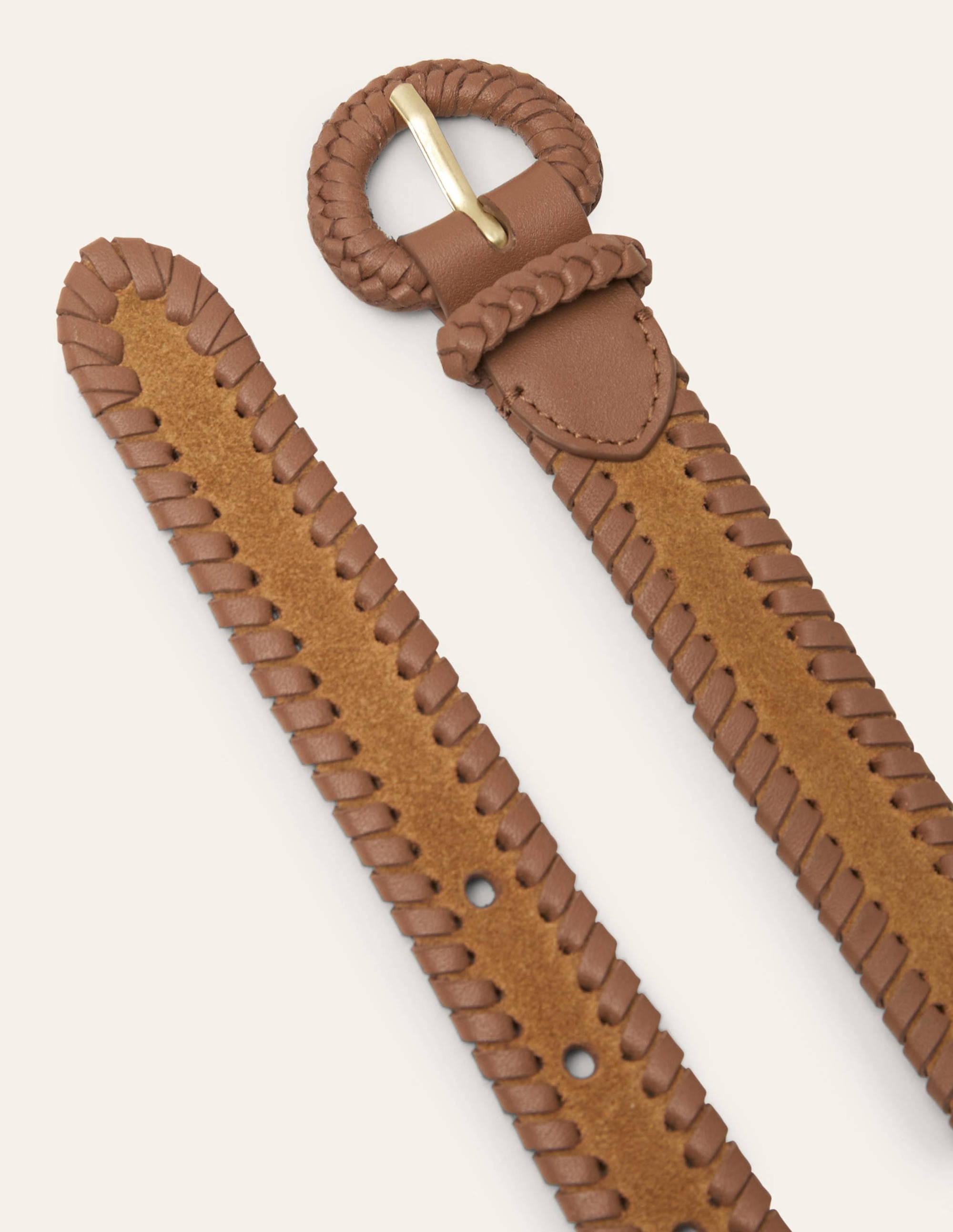 Skinny Woven Belt-Tan - Image 2