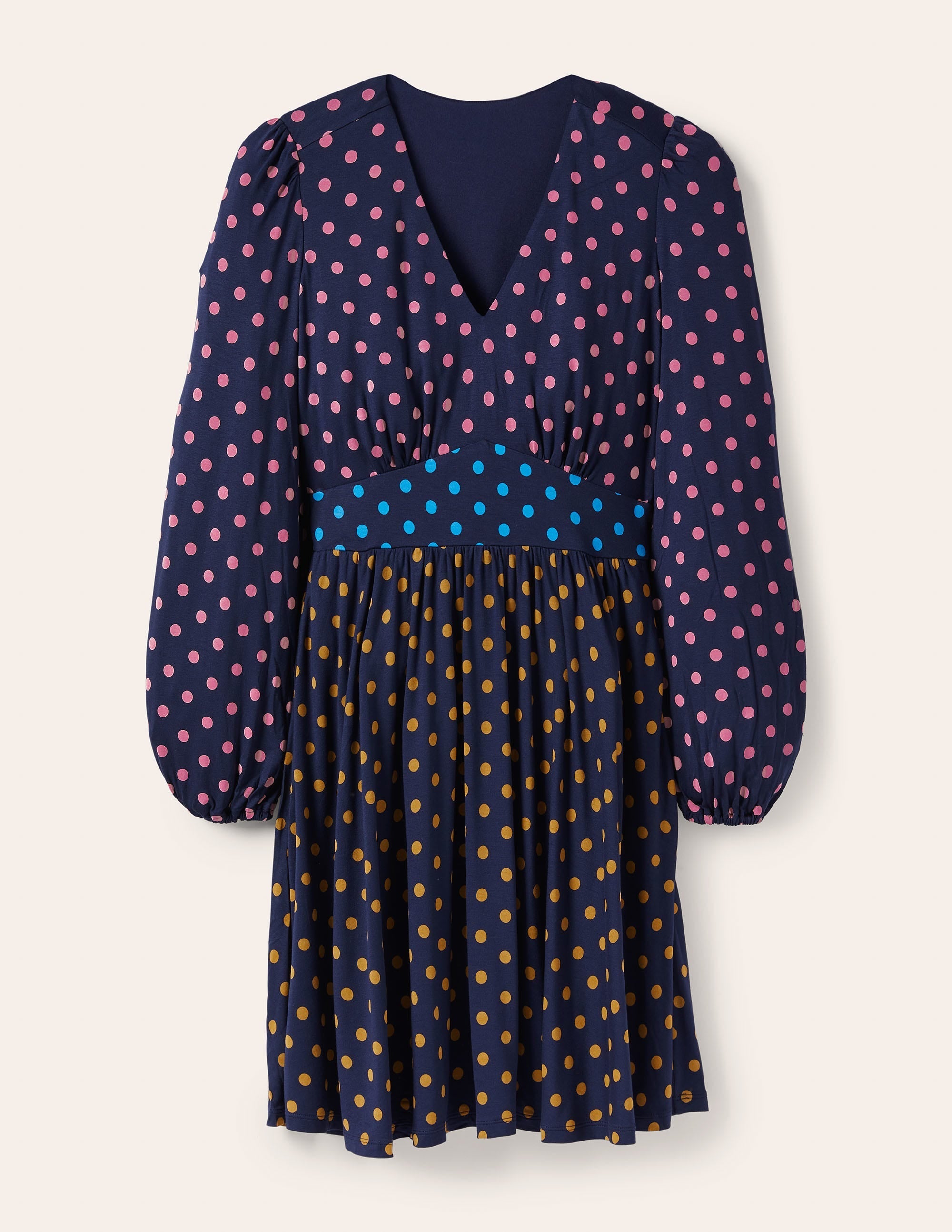 Jersey Mini Tea Dress-Navy, Regular Spot - Image 6