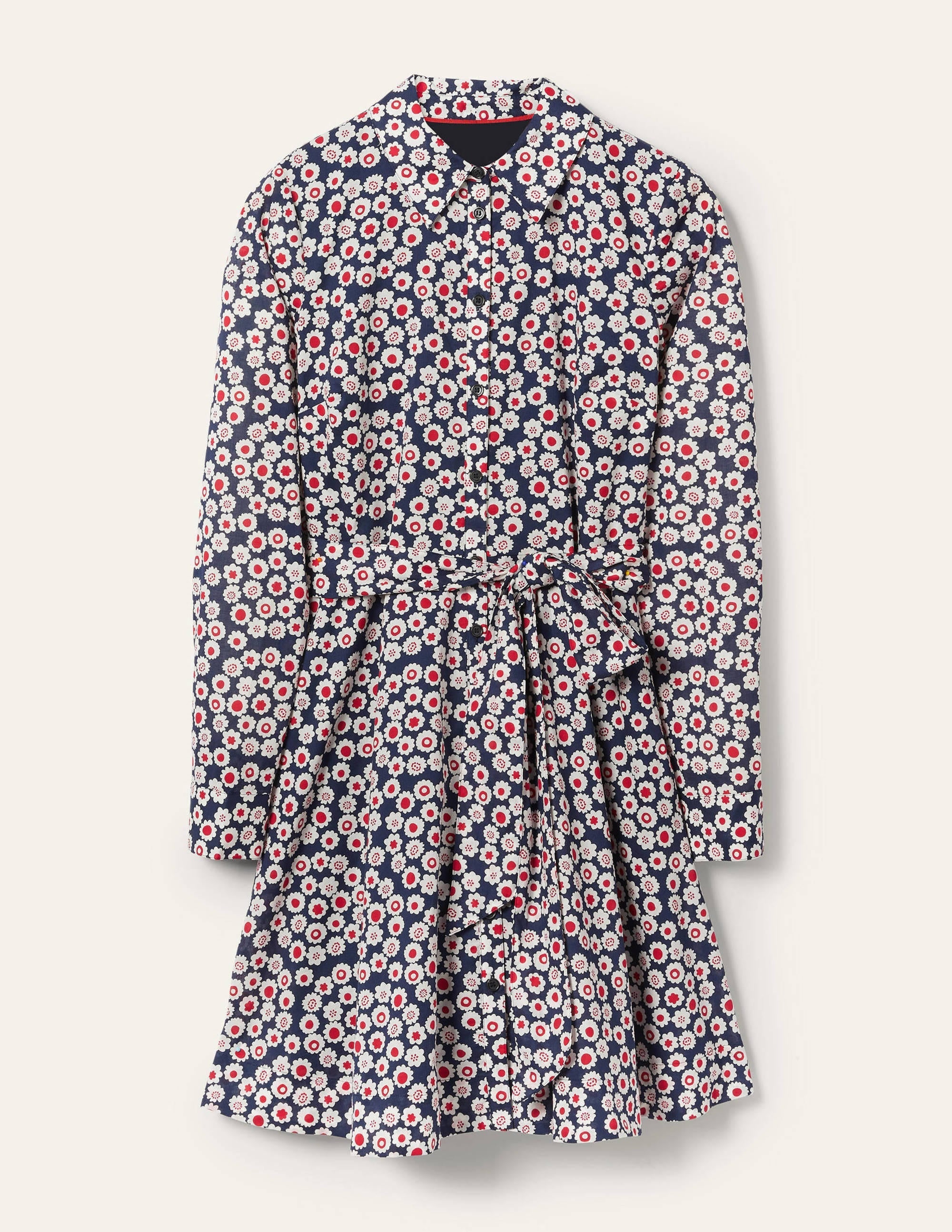 Kitty Shirt Dress-French Navy, Ditsy Swirl - Image 5