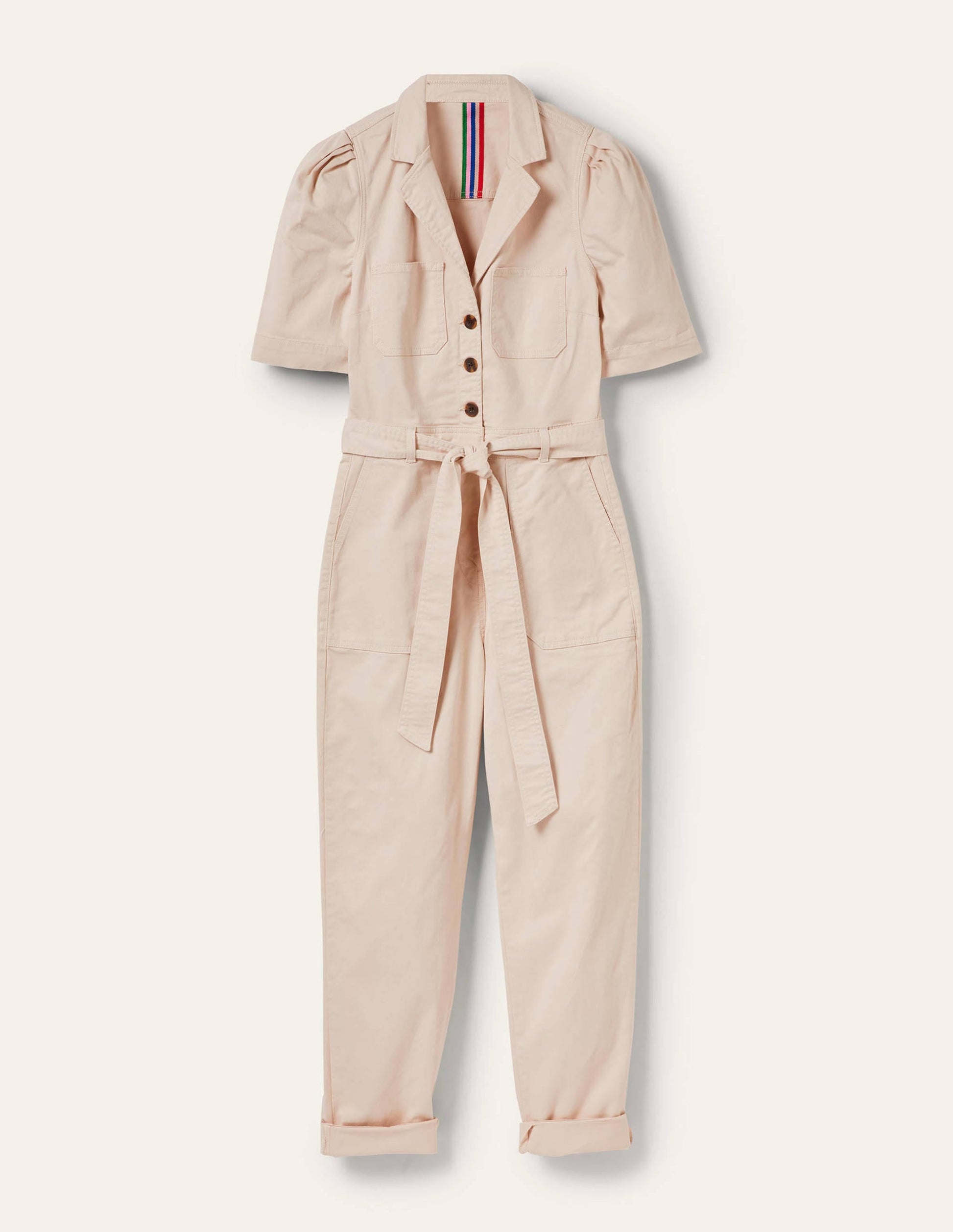 Puff Sleeve Jumpsuit-Oatmilk-5
