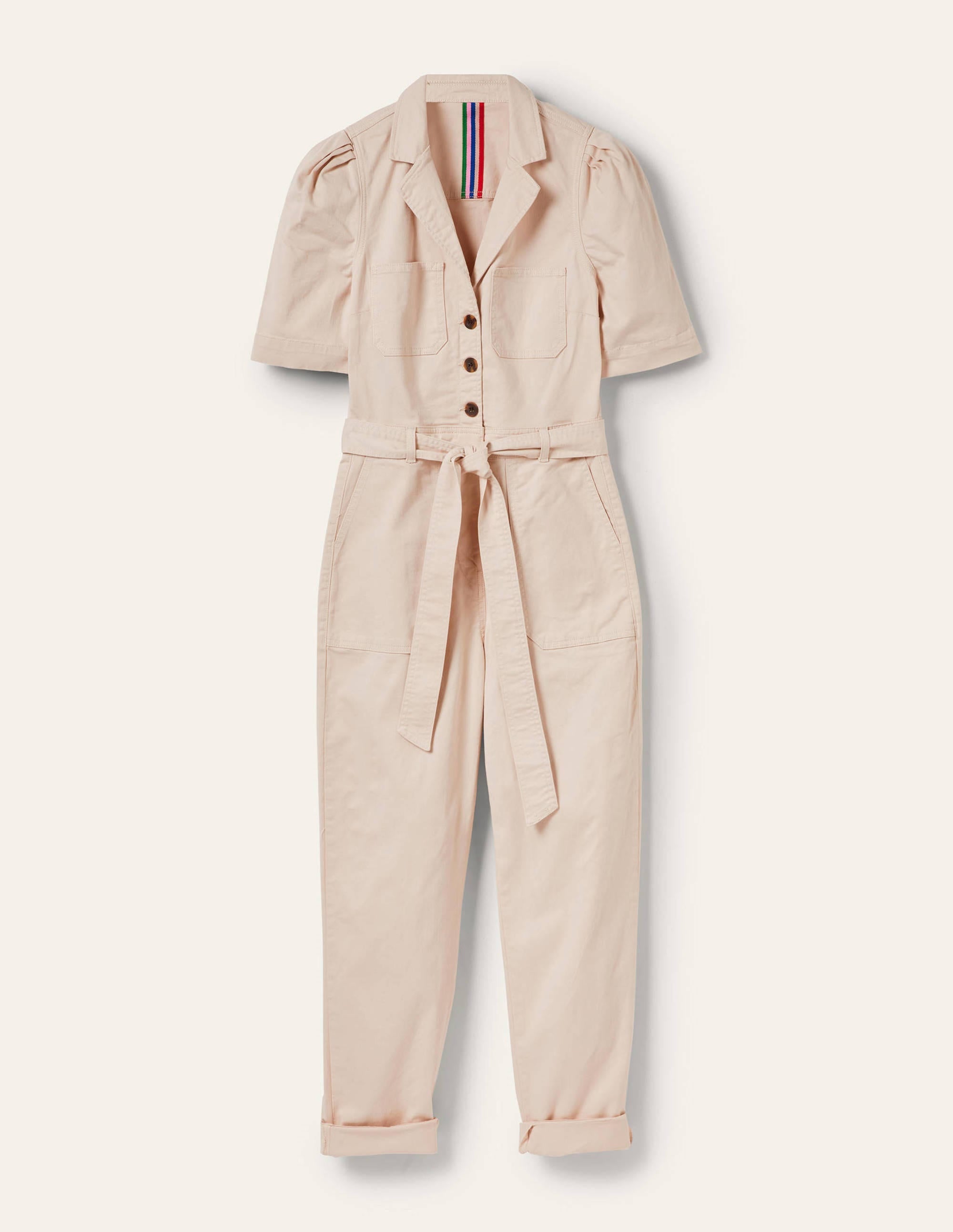 Puff Sleeve Jumpsuit-Oatmilk - Image 5