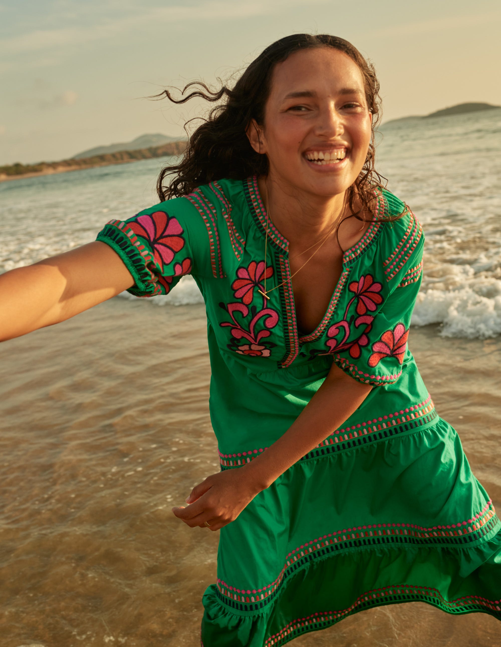 Natalie Embroidered Maxi Dress-Rich Emerald - Image 6