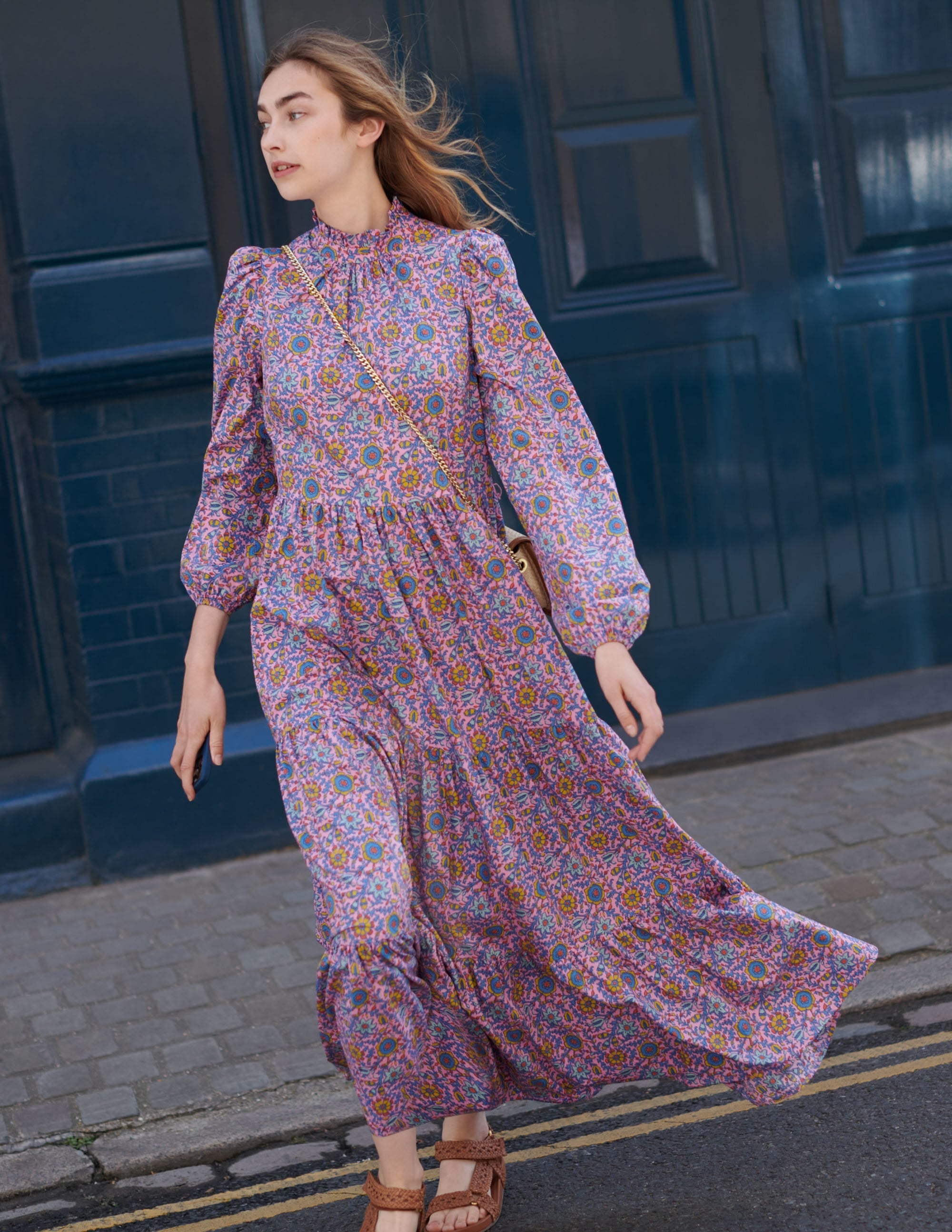 Mutton Sleeve Maxi Dress-Cherry Blossom, Enchanting - Image 9