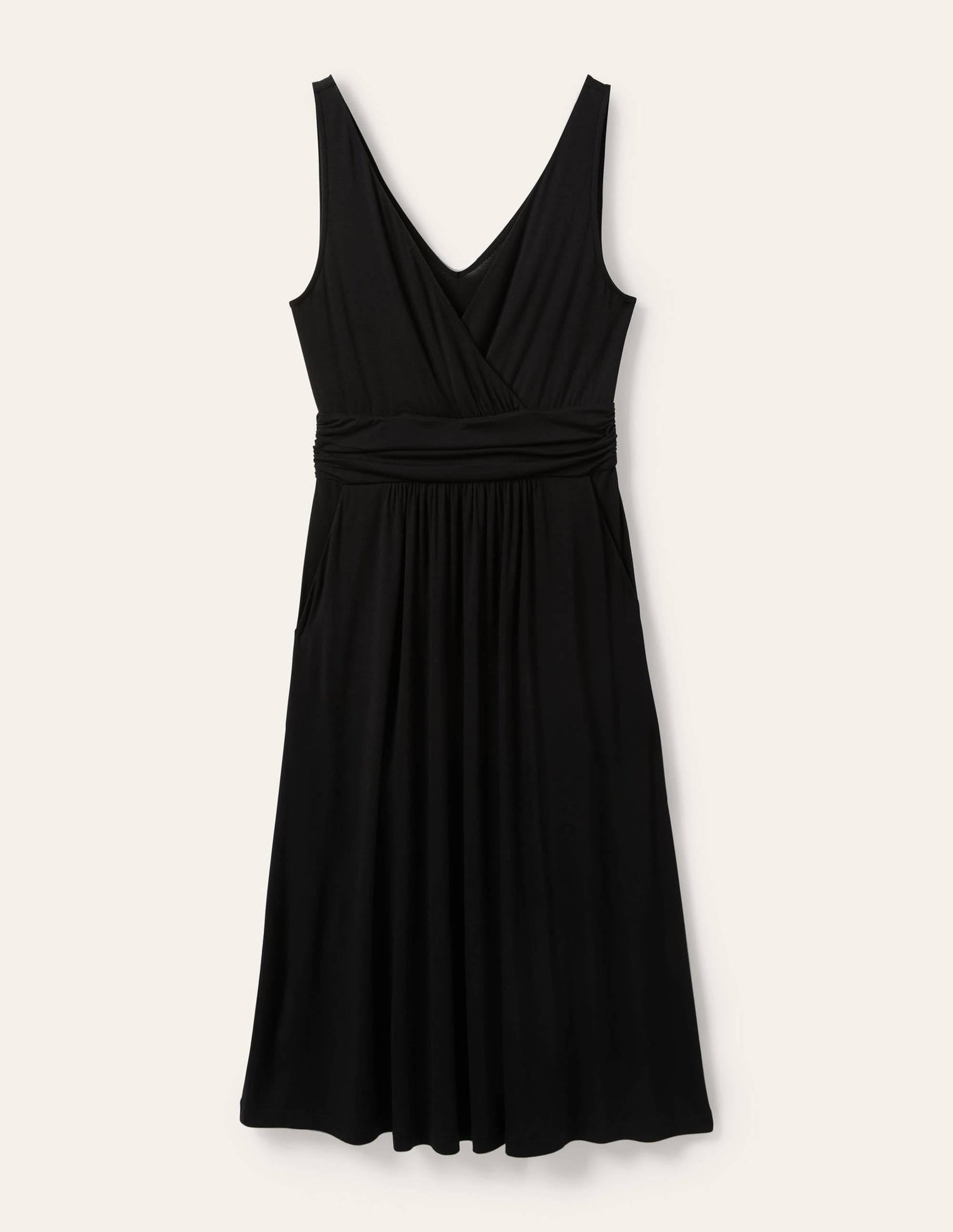 Effie V-Neck Jersey Dress-Black-6
