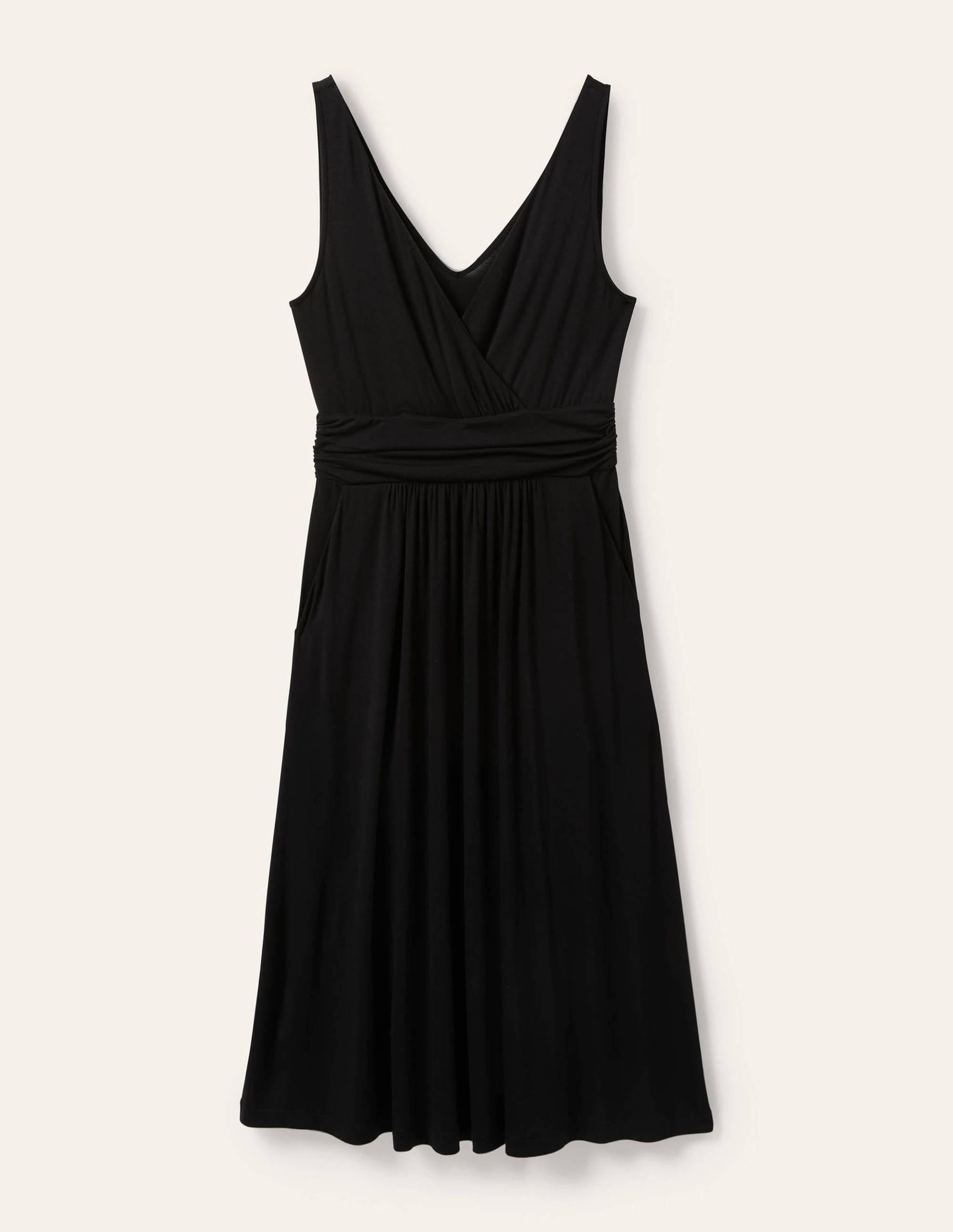 Effie V-Neck Jersey Dress-Black - Image 6