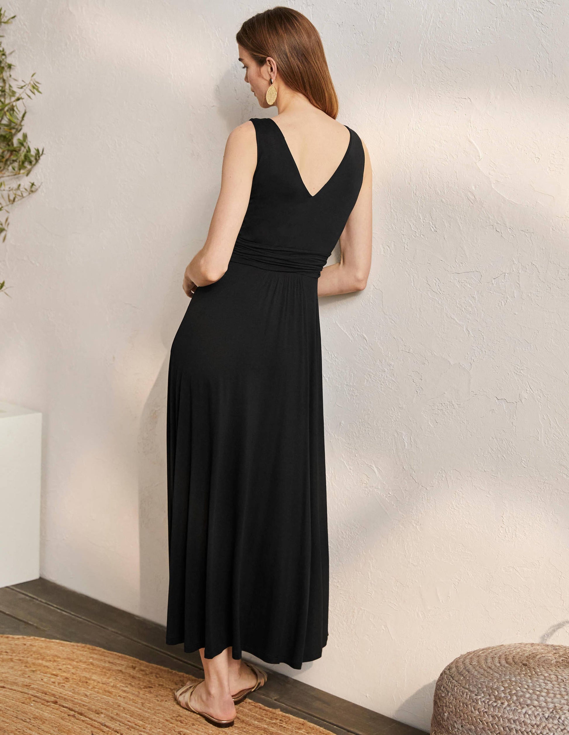 Sienna Jersey Maxi Dress-Black-3