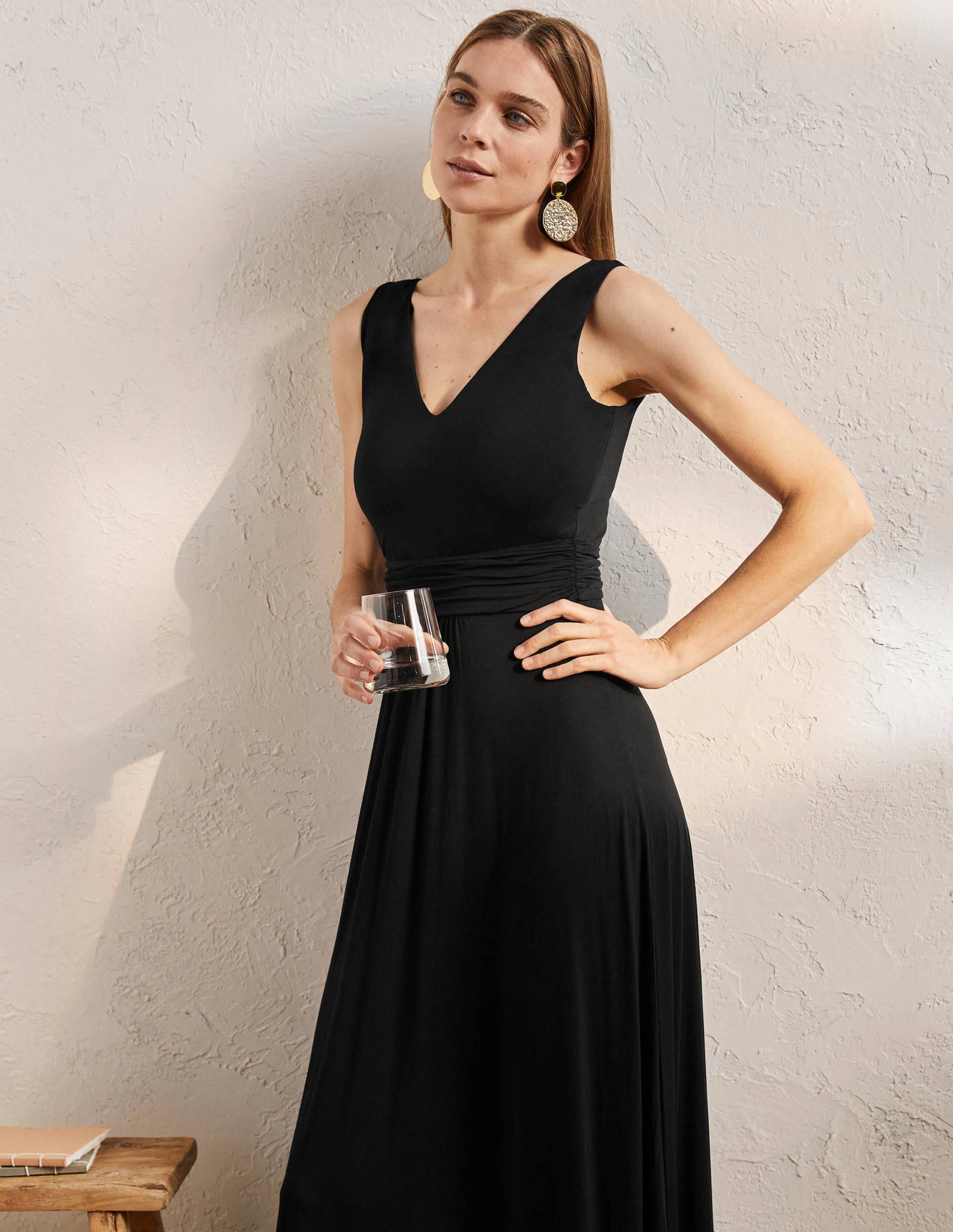 Sienna Jersey Maxi Dress-Black - Image 4