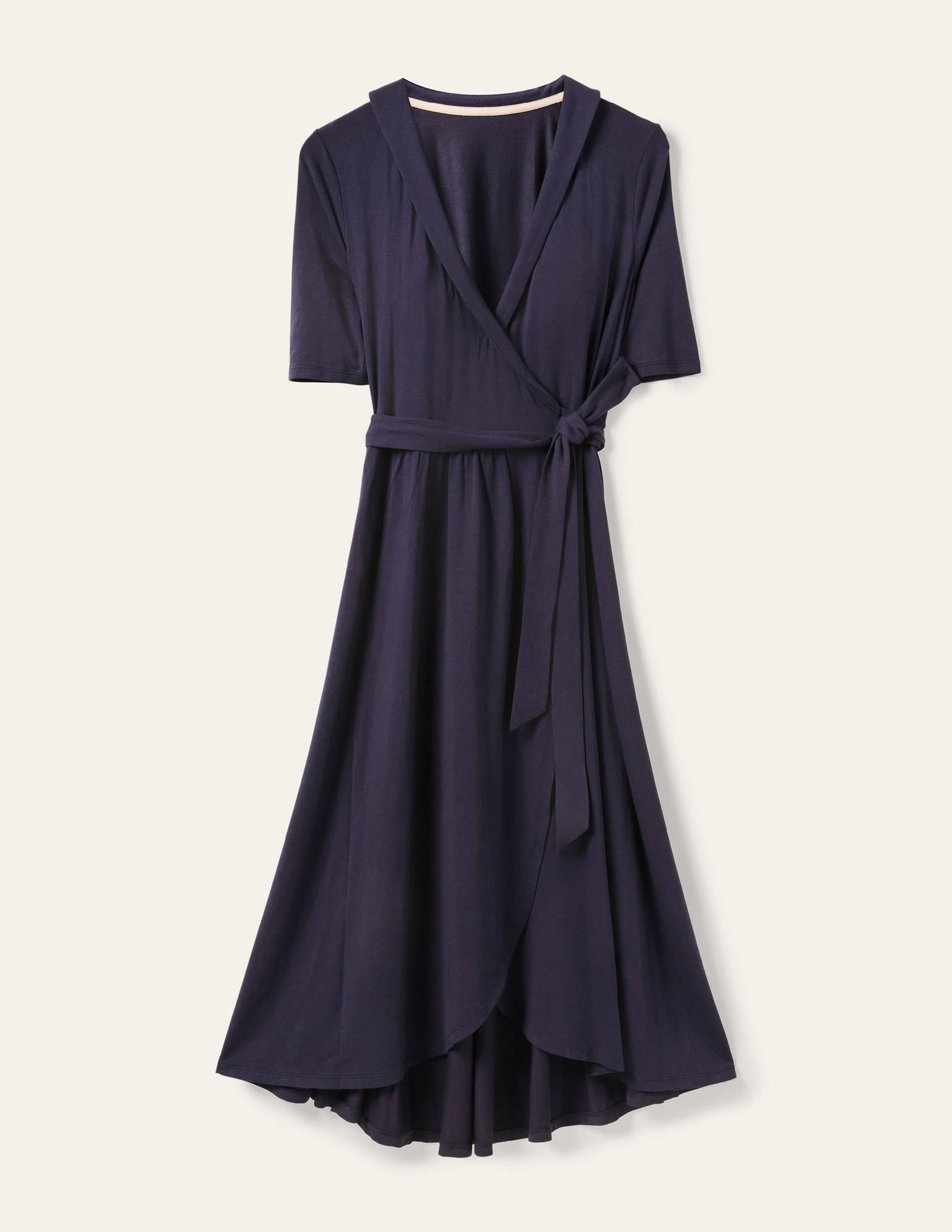 Lavinia Jersey Wrap Dress-Navy - Image 5