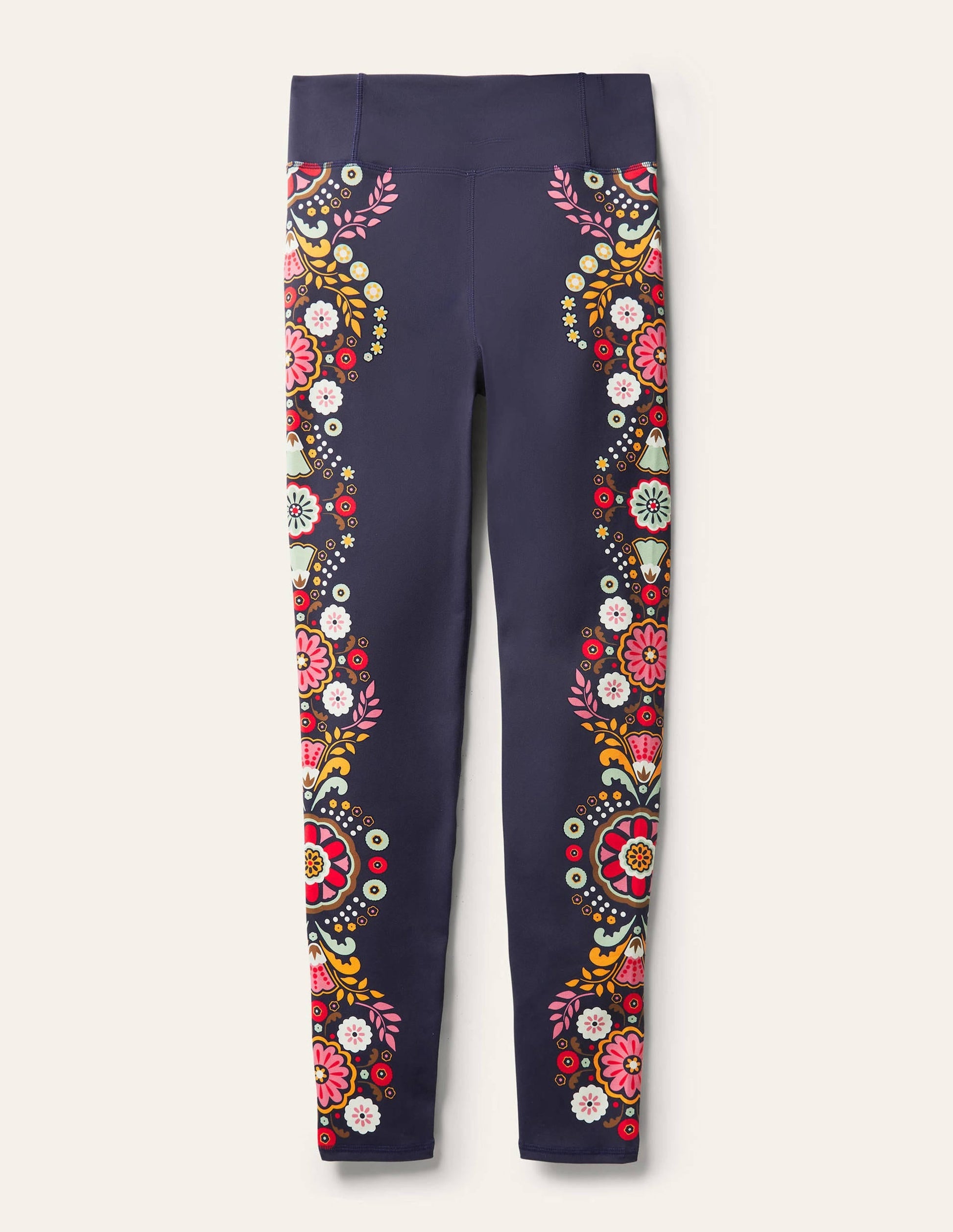 High Waisted Leggings-Navy, Opulent Garden-6