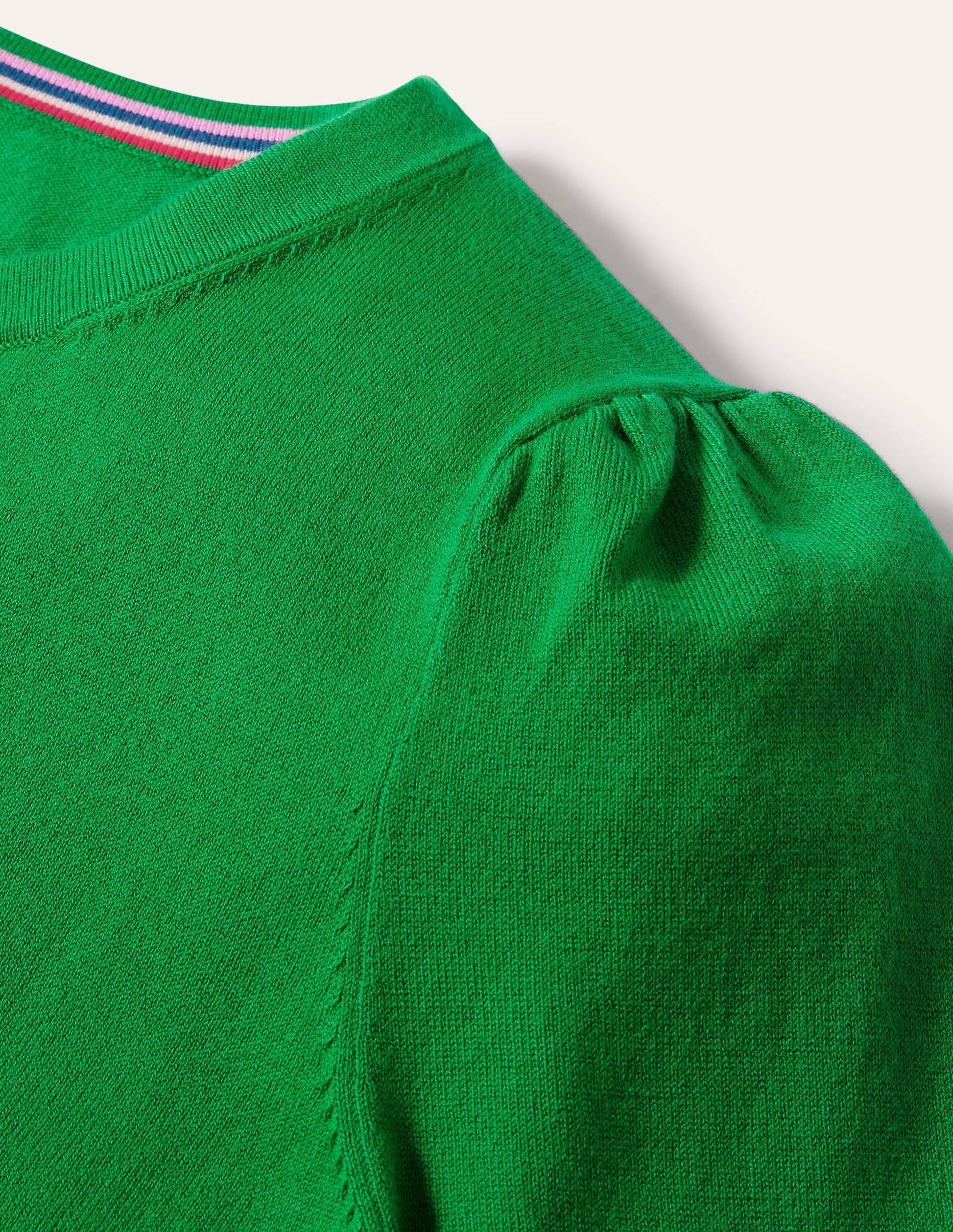 Cotton Crew Neck Jumper-Highland Green-5