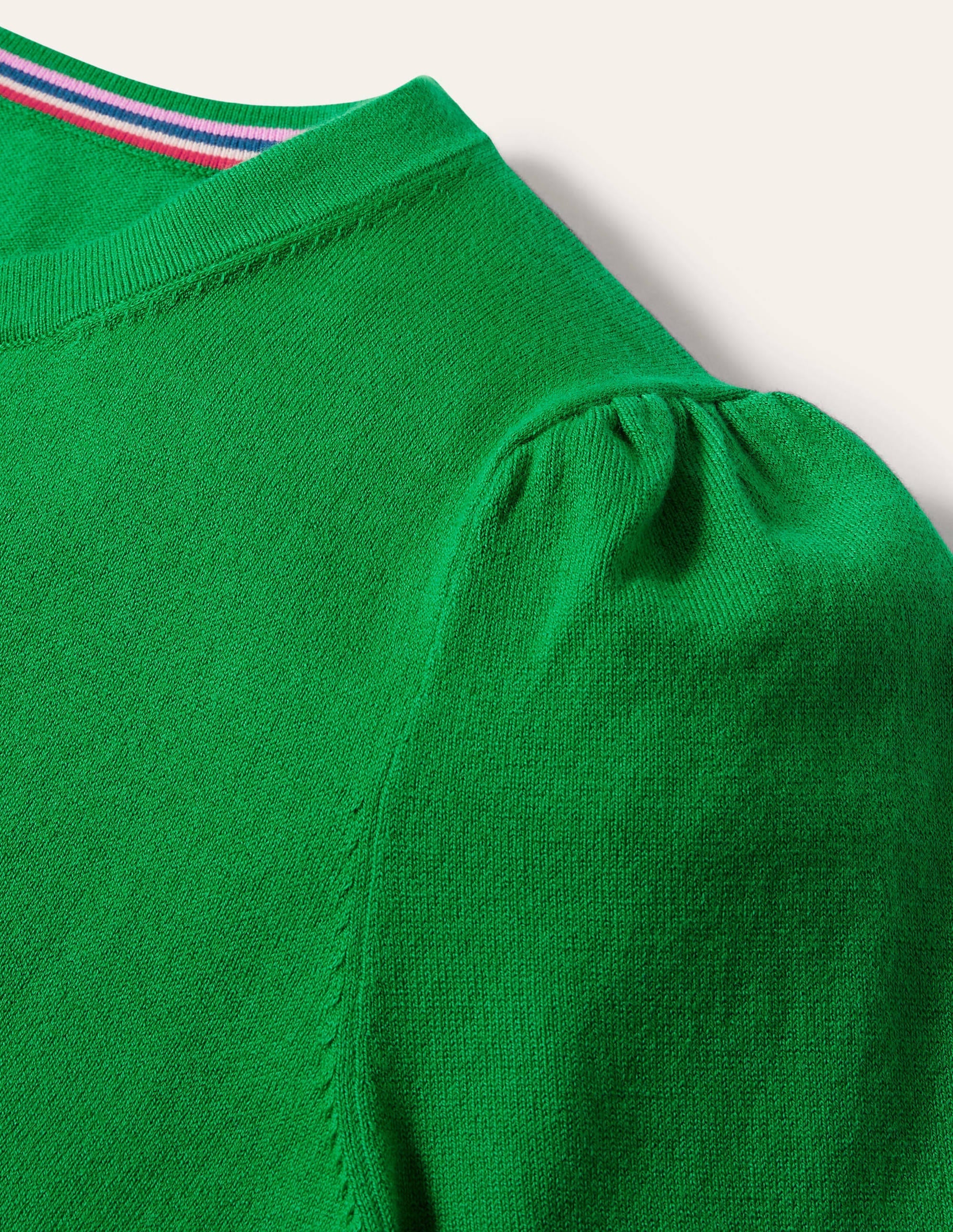 Cotton Crew Neck Jumper-Highland Green - Image 5