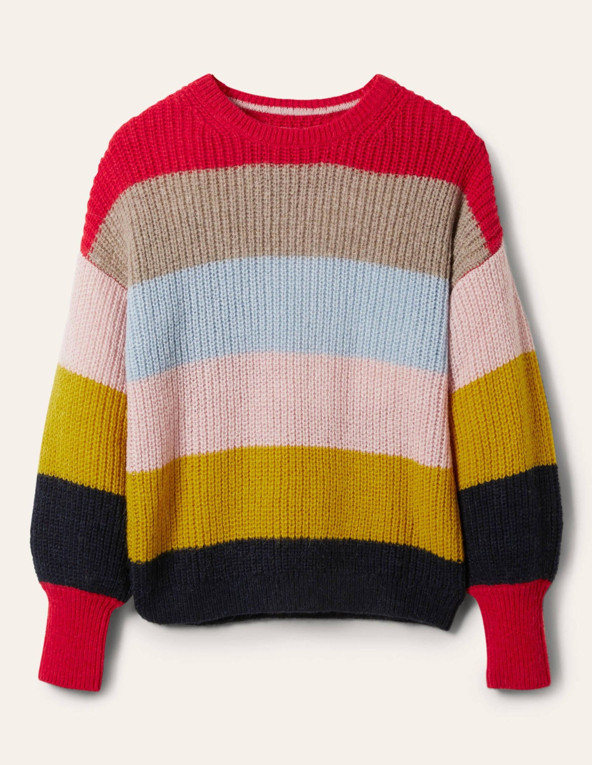 Blouson Cuff Fluffy Jumper-Fluffy Rainbow Multi Stripe-5
