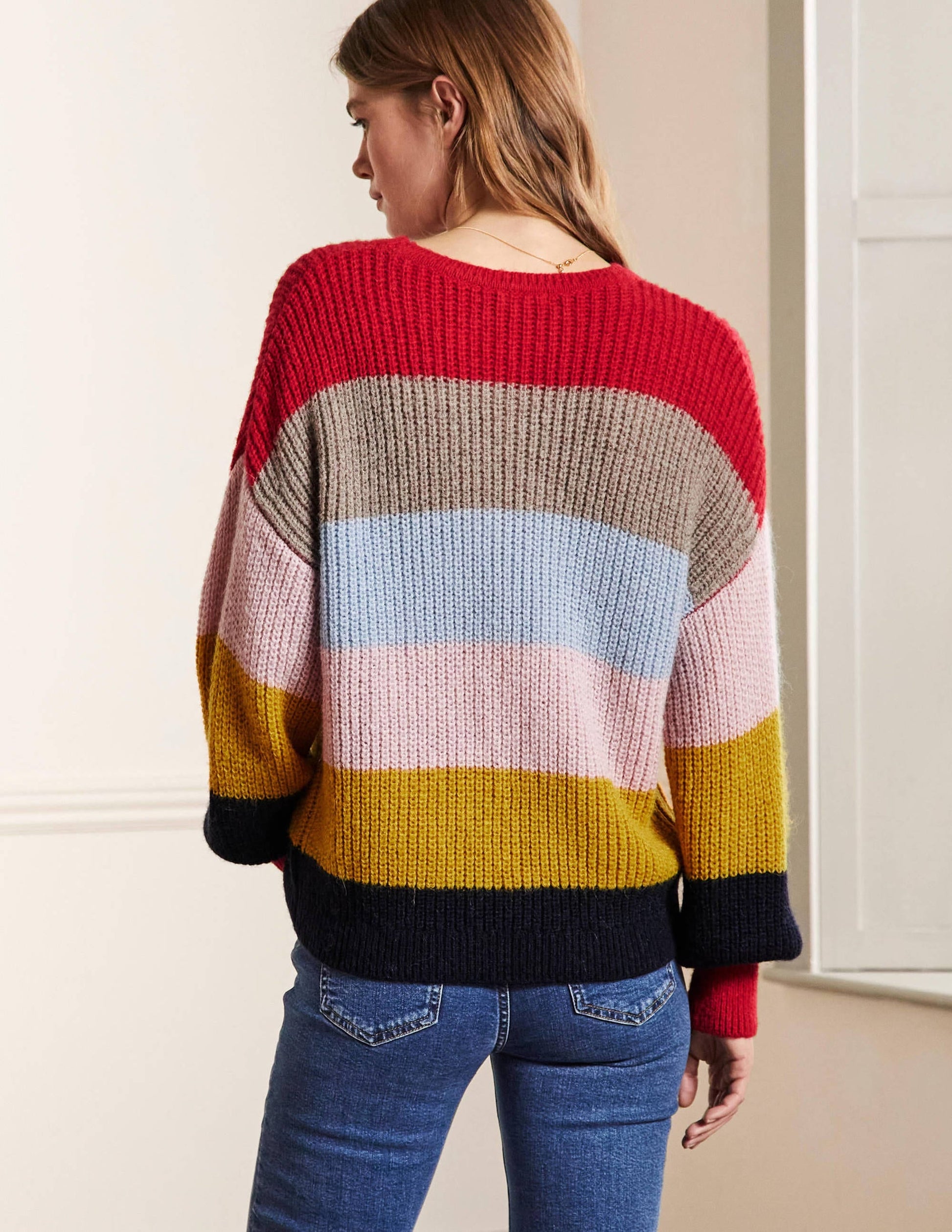 Blouson Cuff Fluffy Jumper-Fluffy Rainbow Multi Stripe-3