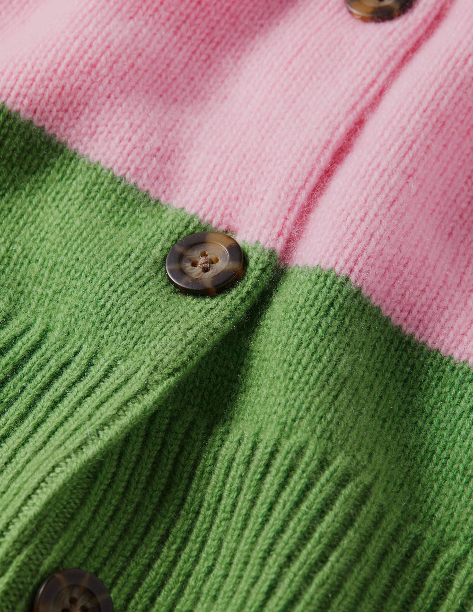 Chunky Cashmere Cardigan-English Ivy, Cameo Pink Stripe-6